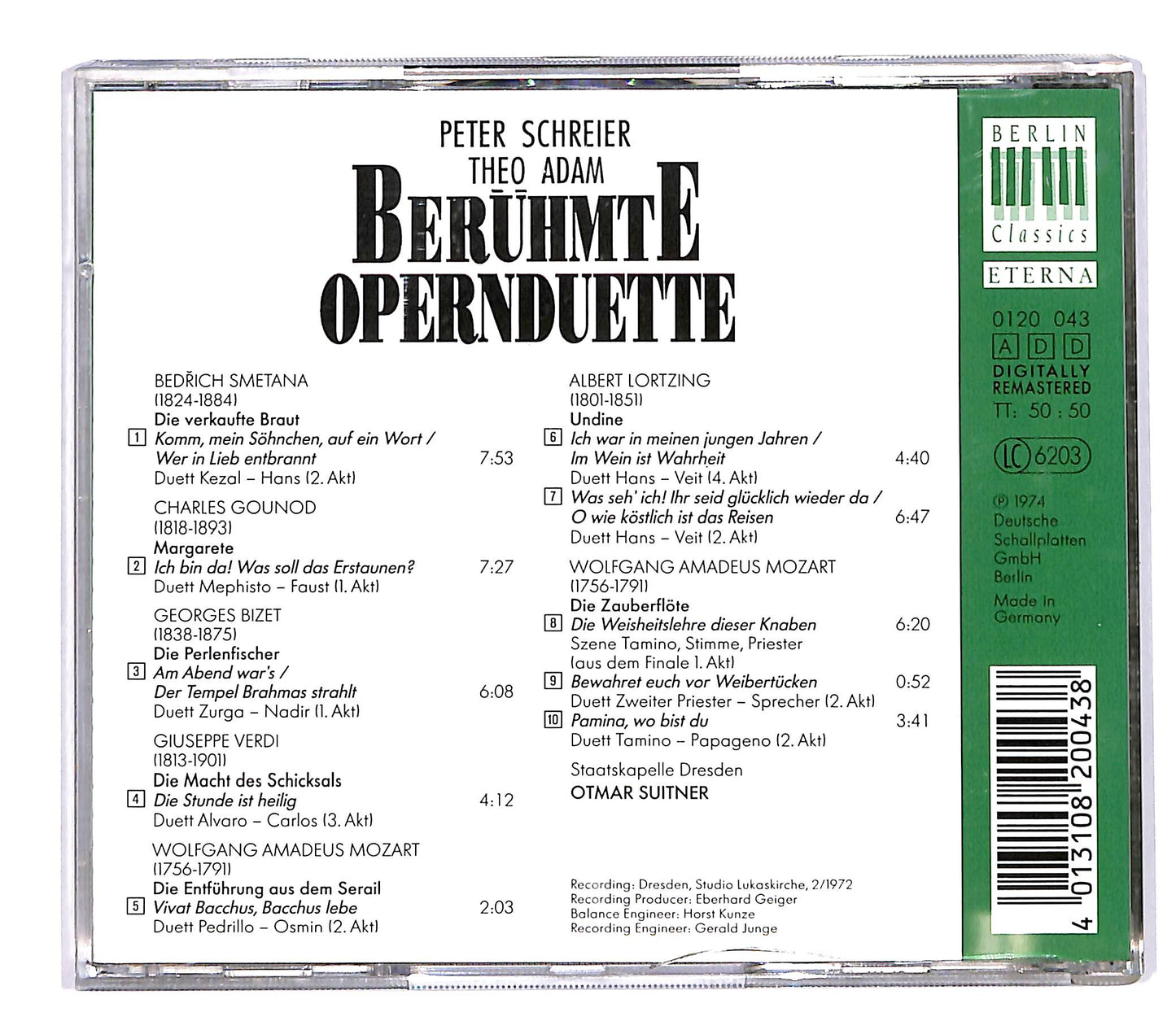 EBOND Peter Schreier Theo Adam - Beruhmte Opernduette CD CD057813