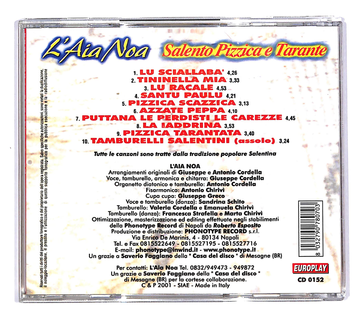 EBOND L'Aia Noa - Salento pizzica e tarante CD CD057920