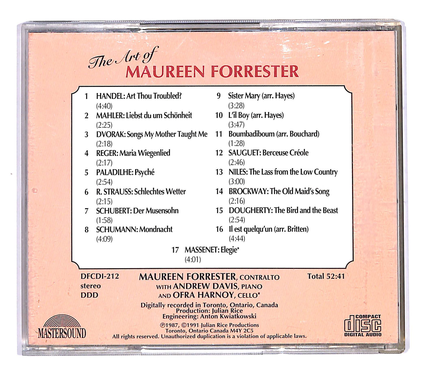EBOND Maureen Forrester - The Art Of Maureen Forrester CD CD058028