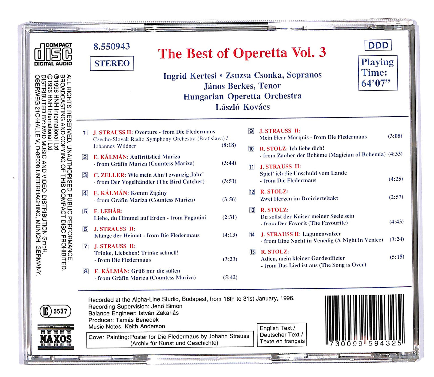 EBOND Ingrid Kertesi Csonka Berkes - The Best of Operetta Vol.3 CD CD058116