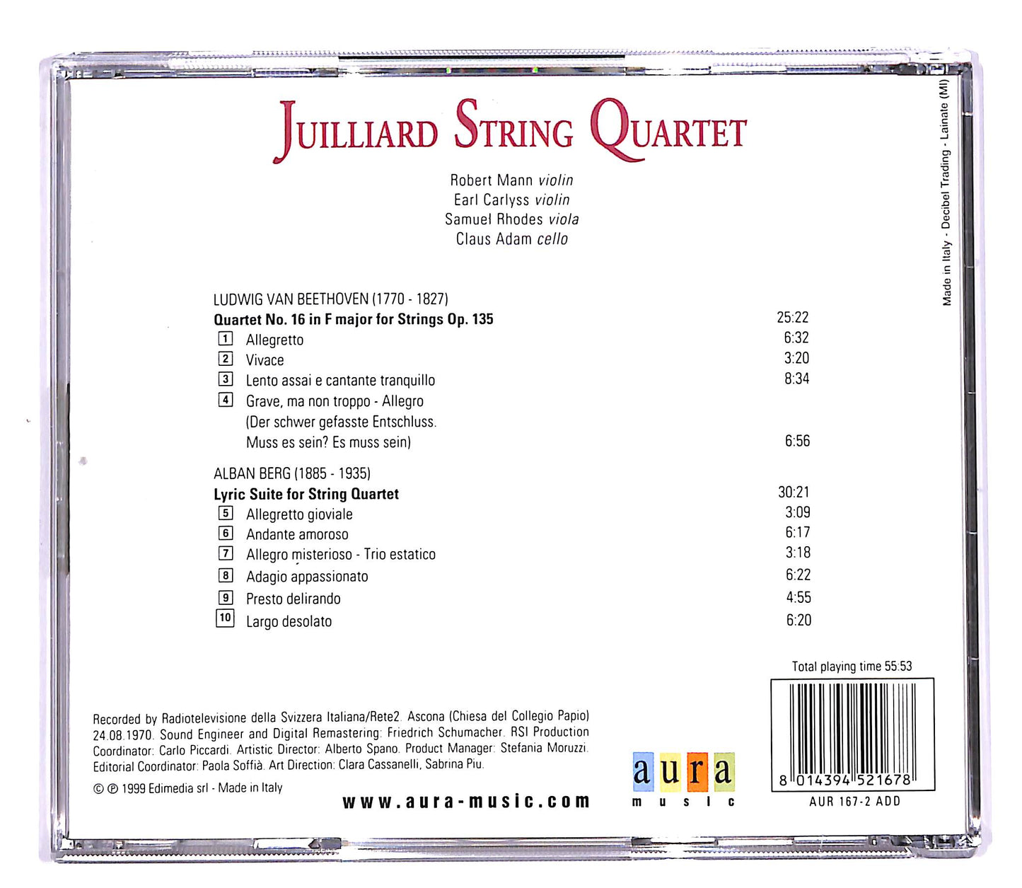 EBOND Juilliard String Quartet - Beethoven Berg CD CD058121