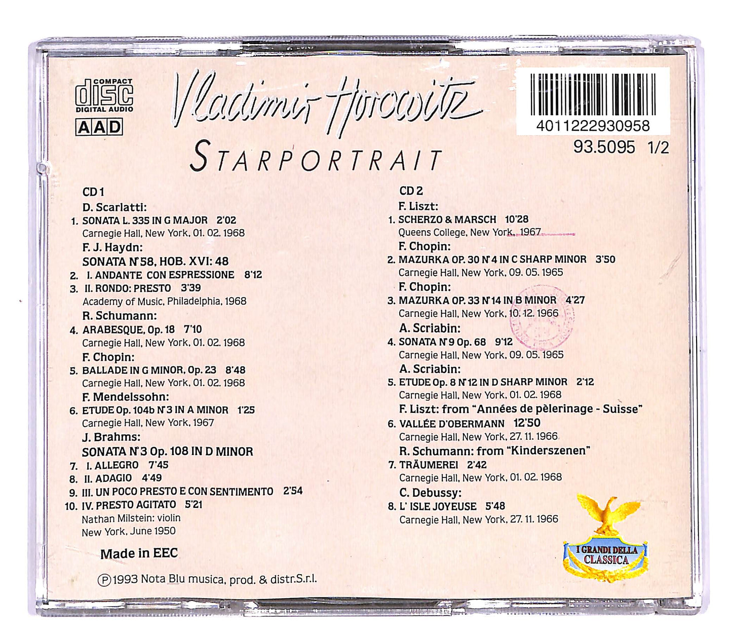 EBOND Vladimir Horowitz - Starportrait CD CD058201