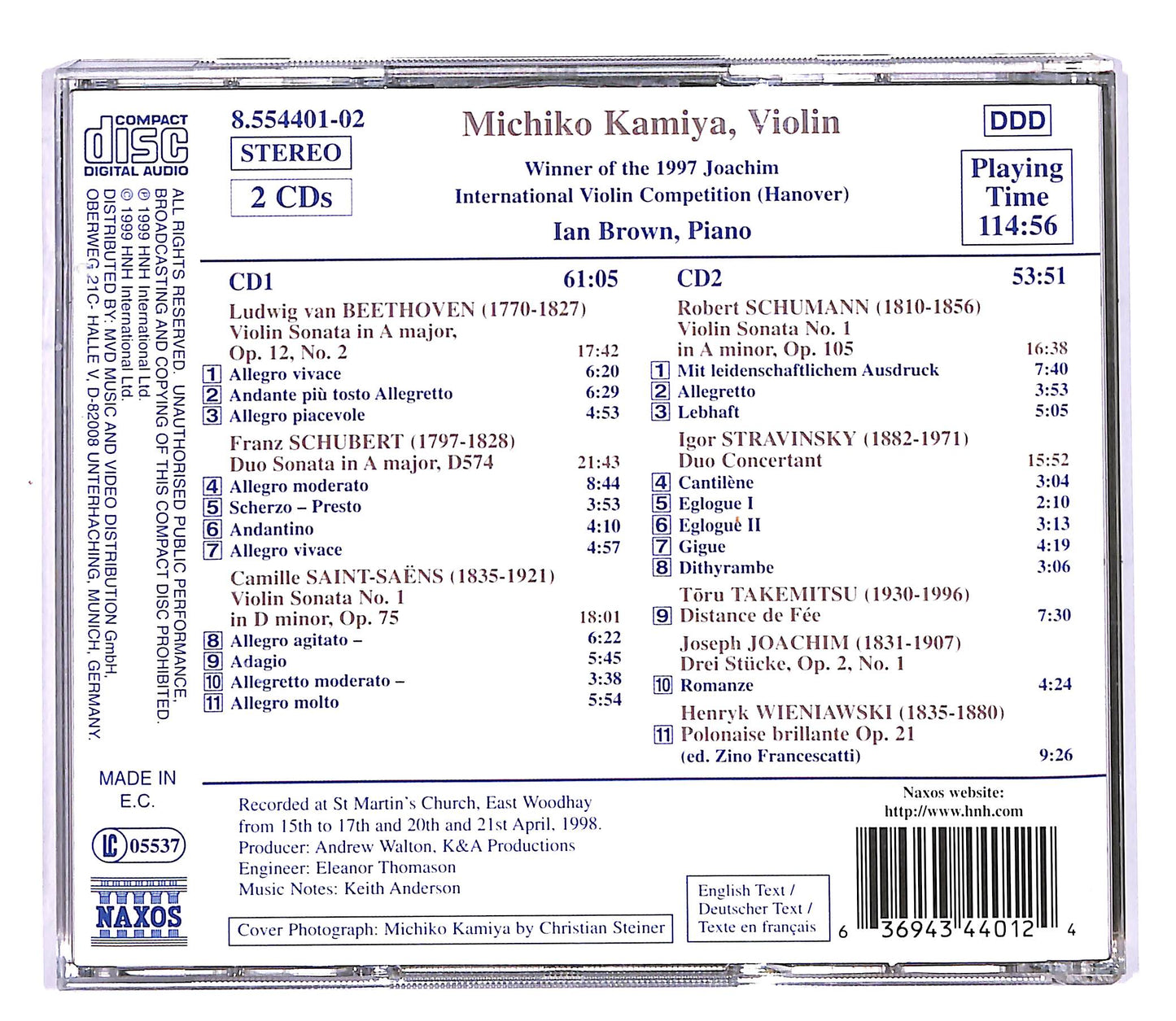 EBOND Michiko Kamiya - Violin Recital CD CD058205