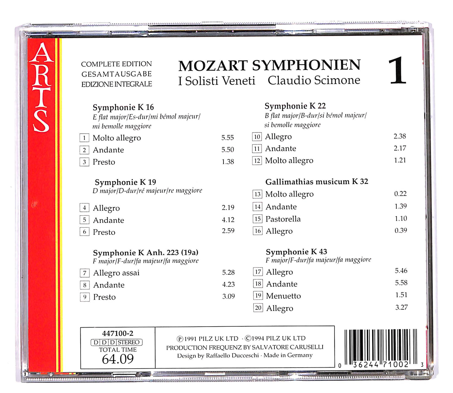EBOND I Solisti Veneti Claudio Scimone Mozart - Symphonien VoL.1 CD CD058501