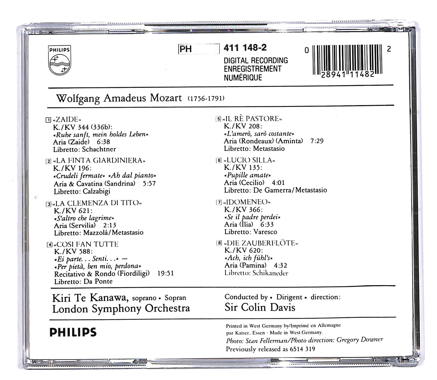 EBOND Mozart Kiri Te Kanawa - Opera Arias CD CD058525