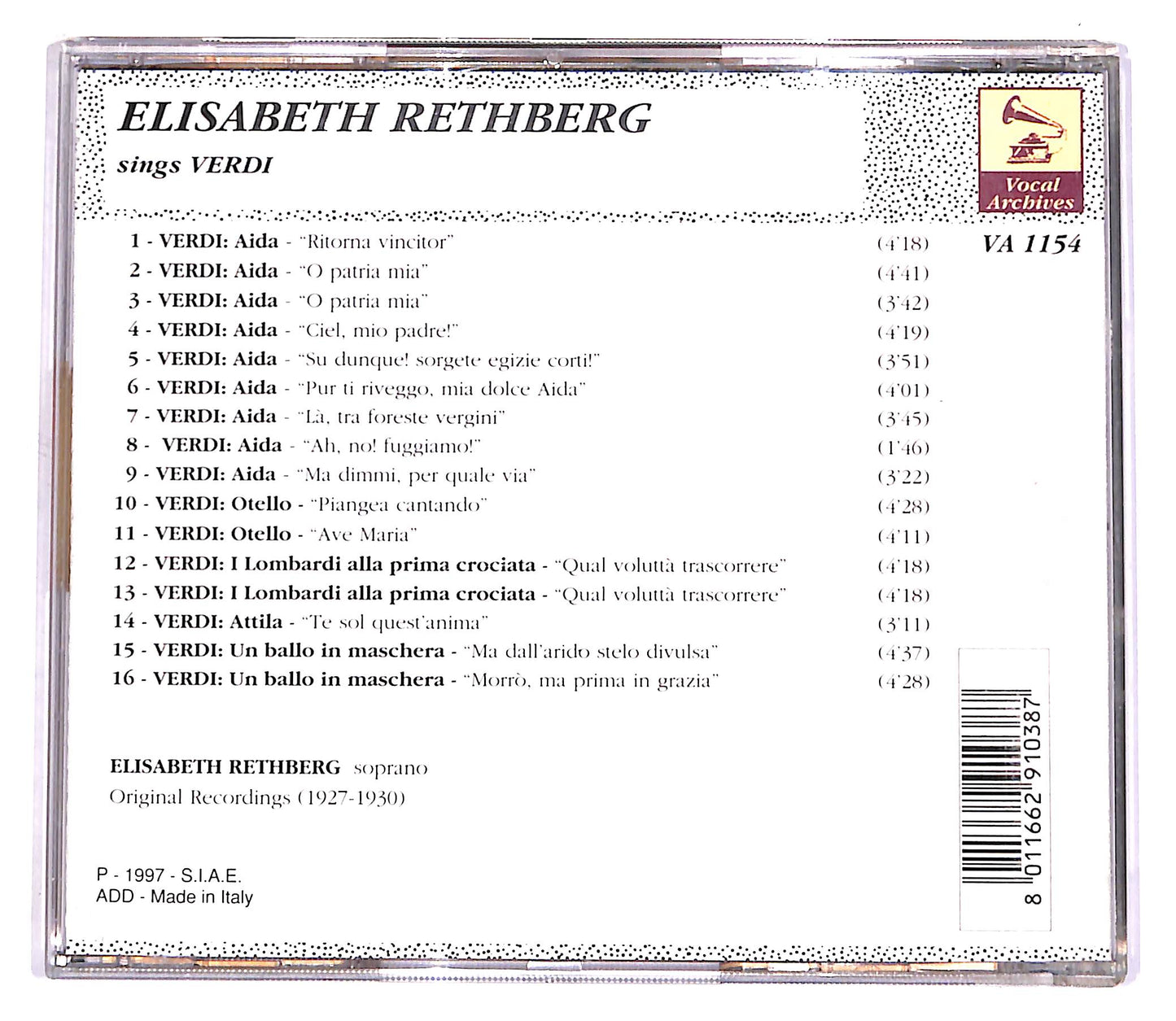 EBOND Elisabeth Rethburg Sings Verdi CD CD058612