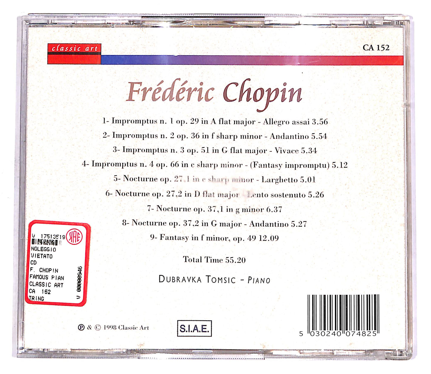 EBOND Frederic Chopin - Famous Piano Music CD CD058655
