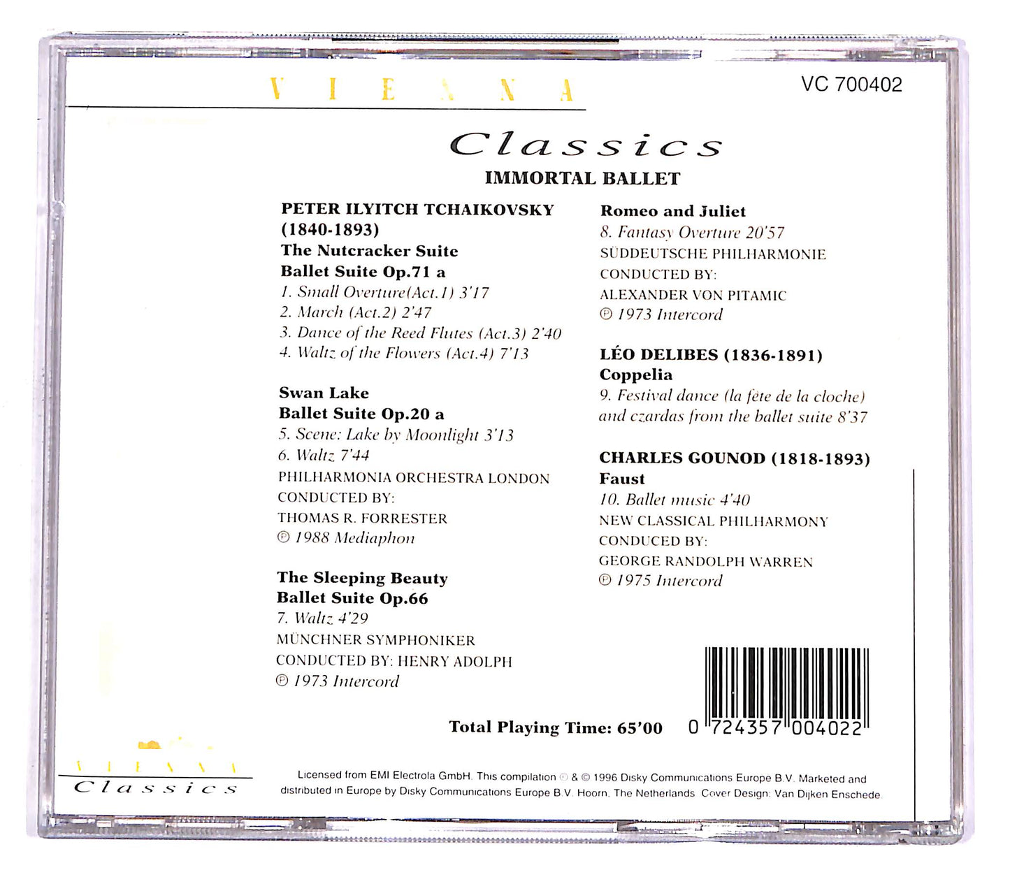 EBOND Vienna Classics - Immortal Ballet CD CD058730