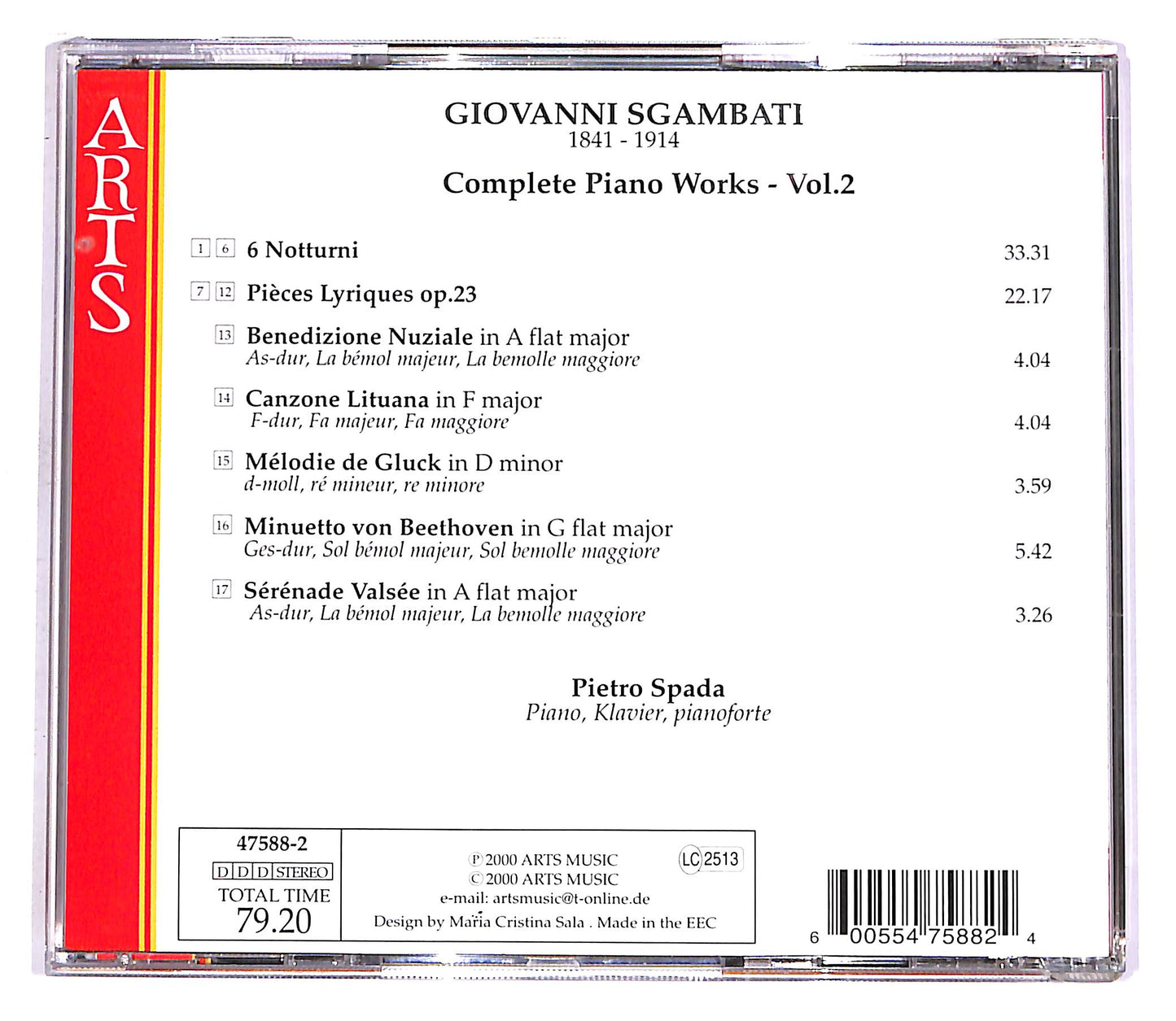 EBOND Giovanni Sgambati - Complete Piano Works Vol.2 - Pietro Spada CD CD058742