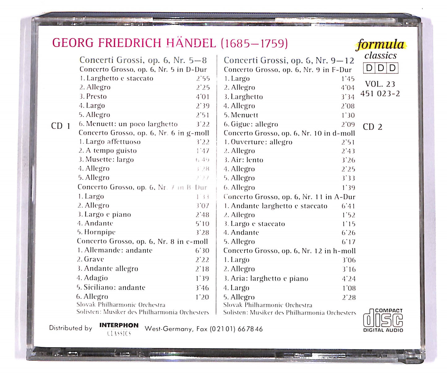 EBOND Georg Friedrich Handel - Georg Friedrich Handel (2 dischi) EDI CD CD058828