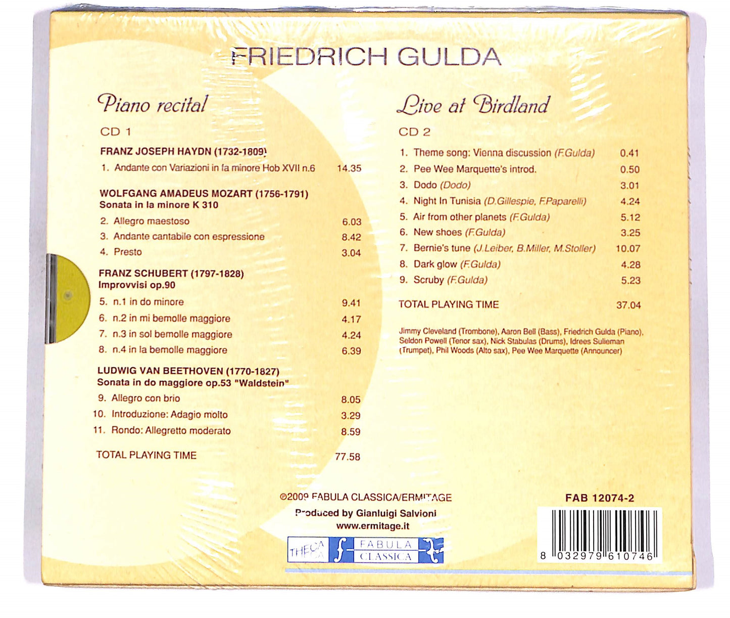 EBOND Friedrich Gulda - Piano Recital - Live At Birdland (2 dischi) CD CD058849