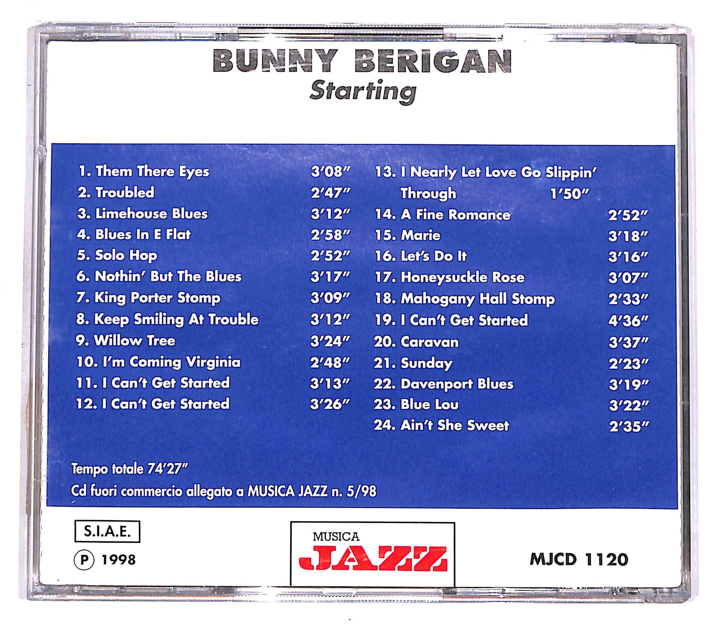 EBOND Bunny Berigan - Starting EDITORIALE CD CD058947