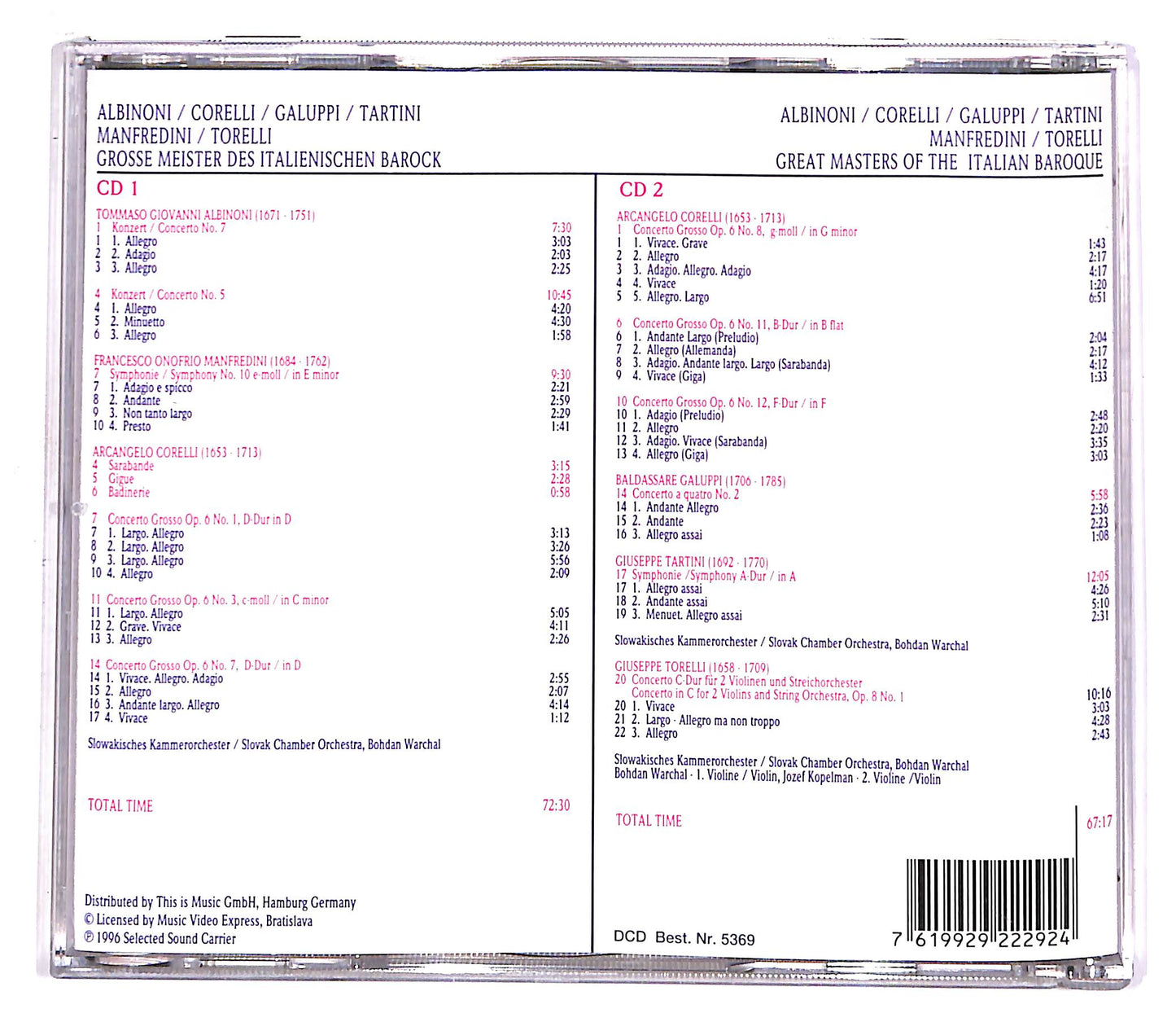 EBOND Great Master Of The Italian Baroque - Vol.30 (2 dischi) CD CD058953