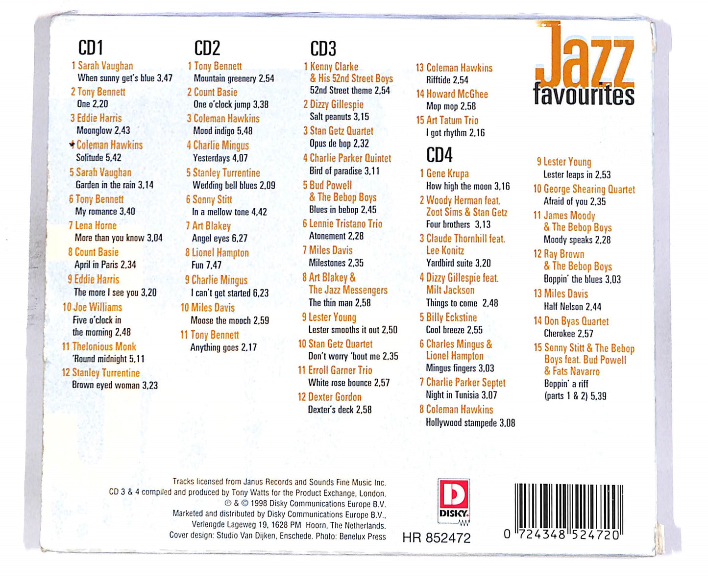 EBOND Various - Jazz Favourites (4 dischi) CD CD059230