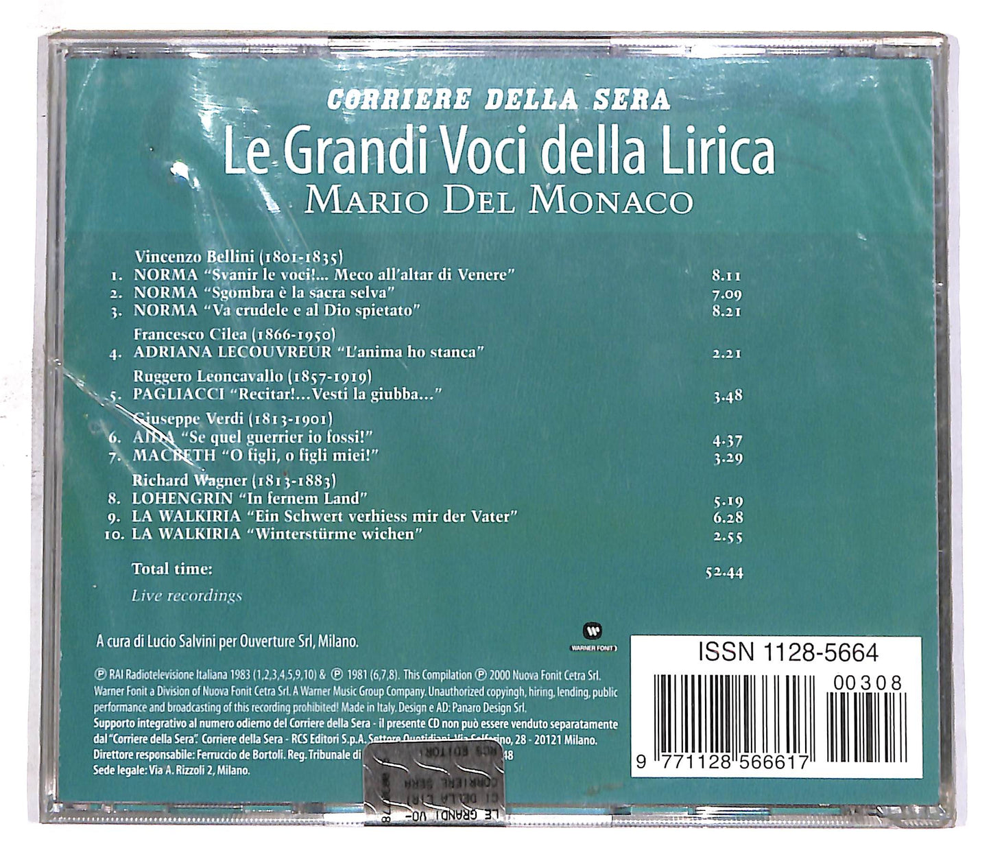 EBOND Le Grandi Voci Della Lirica 7 - Mario Del Monaco EDITORIALE CD CD059342