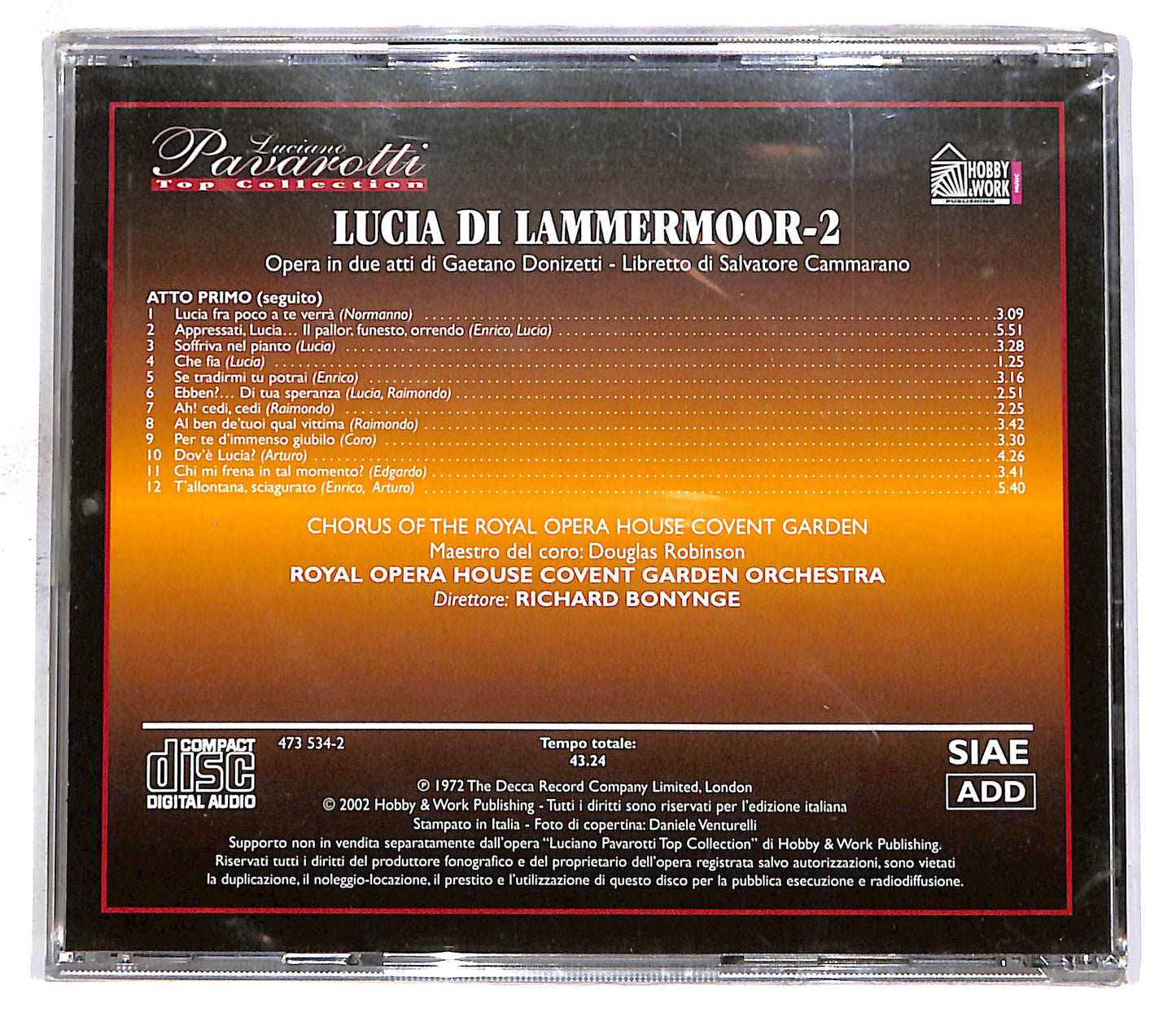EBOND Lucia Di Lammermoor 2 - Luciano Pavarotti - Top Coll. EDITORIA CD CD059402
