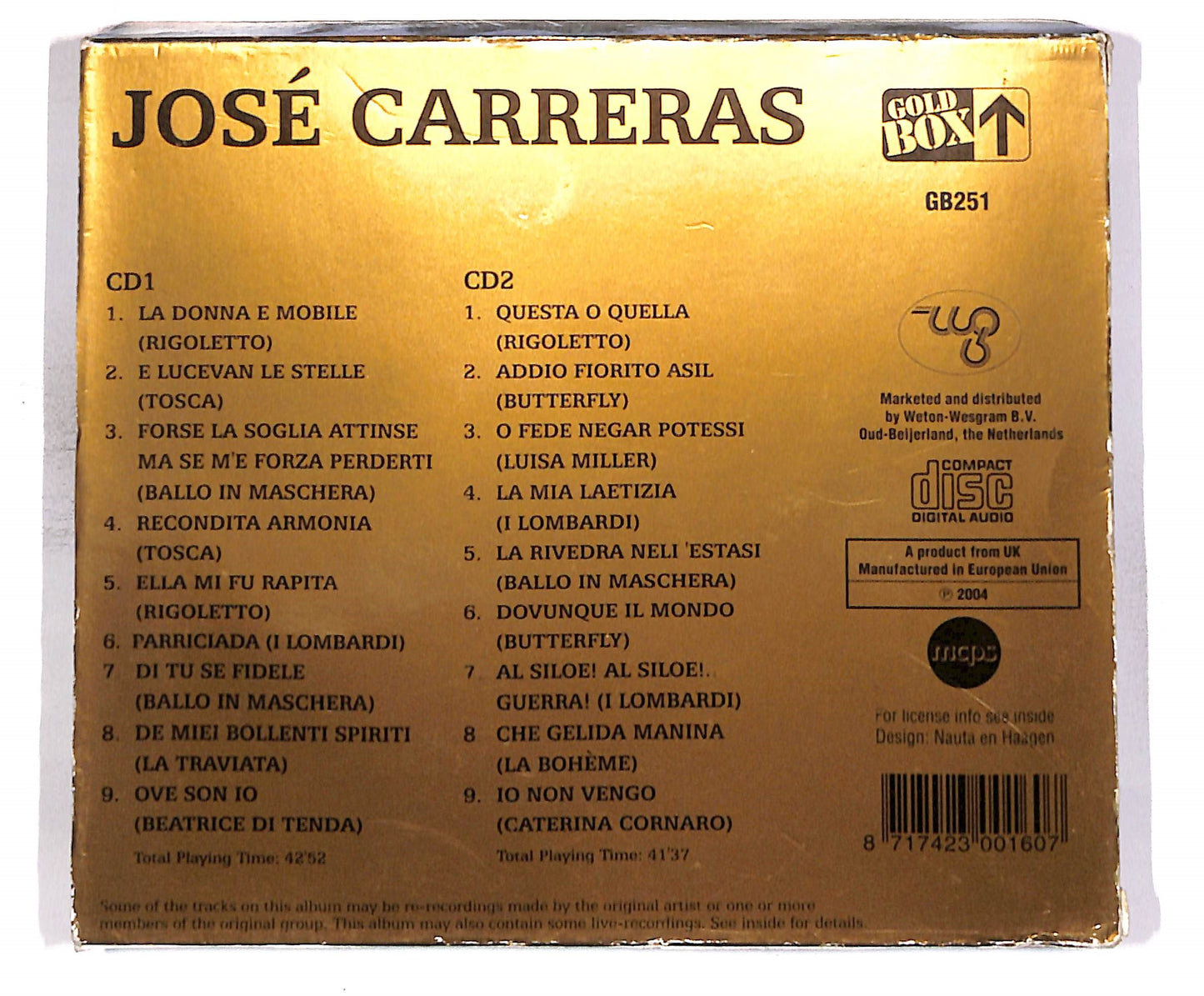 EBOND Jose Carreras - Jose Carreras (2 dischi) CD CD059424