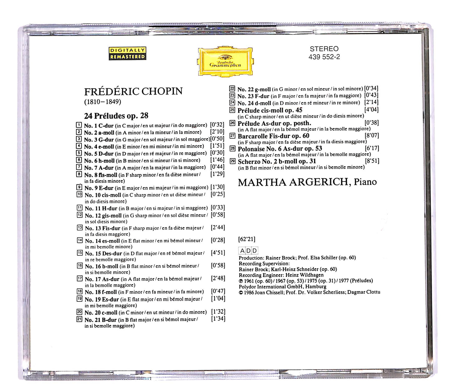EBOND Chopin - 26 Preludi Scherzo n.2 Marha Argerich CD CD059843