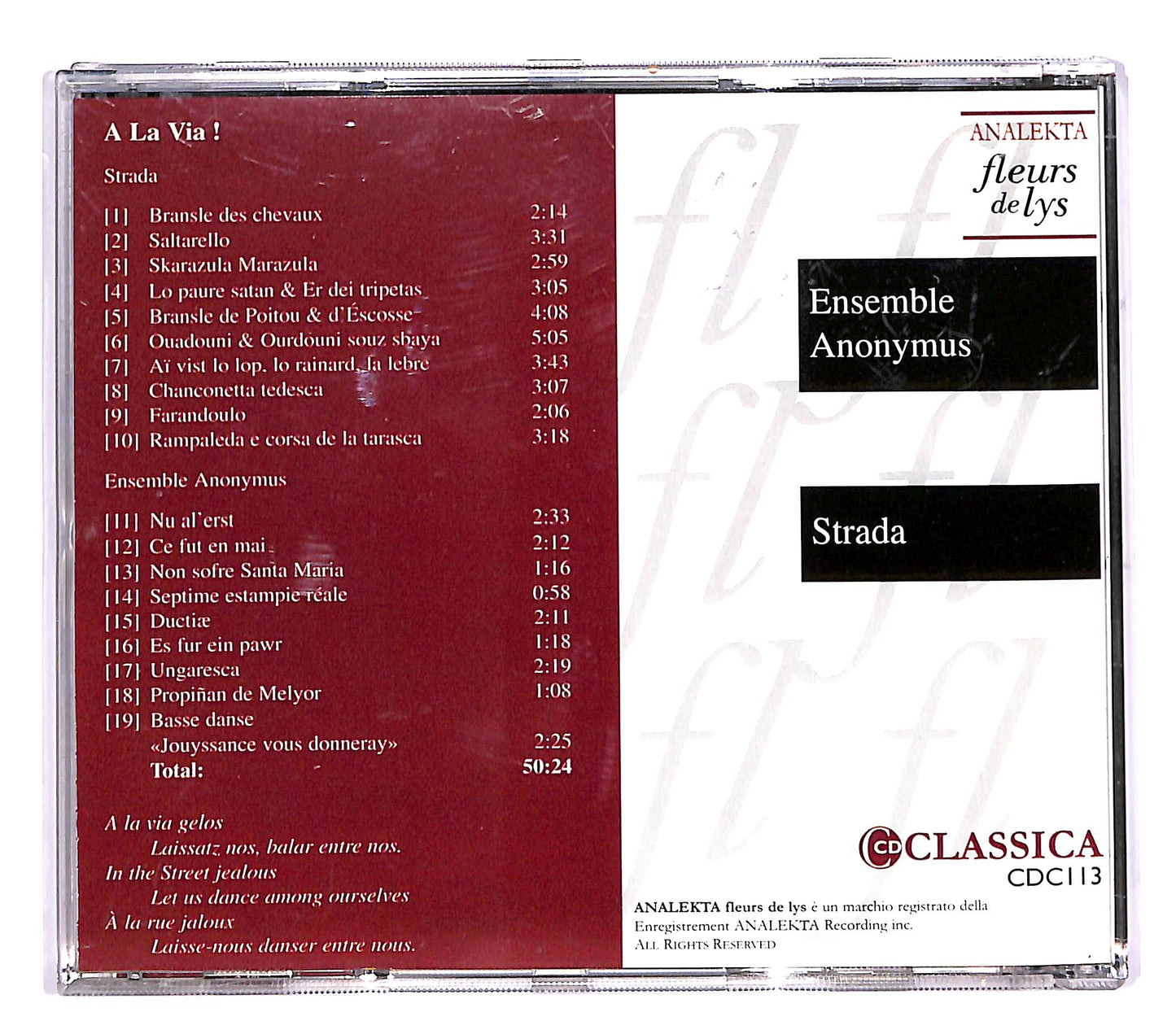 EBOND A La Via! - Strada Ensemble Anonymus CD CD059857
