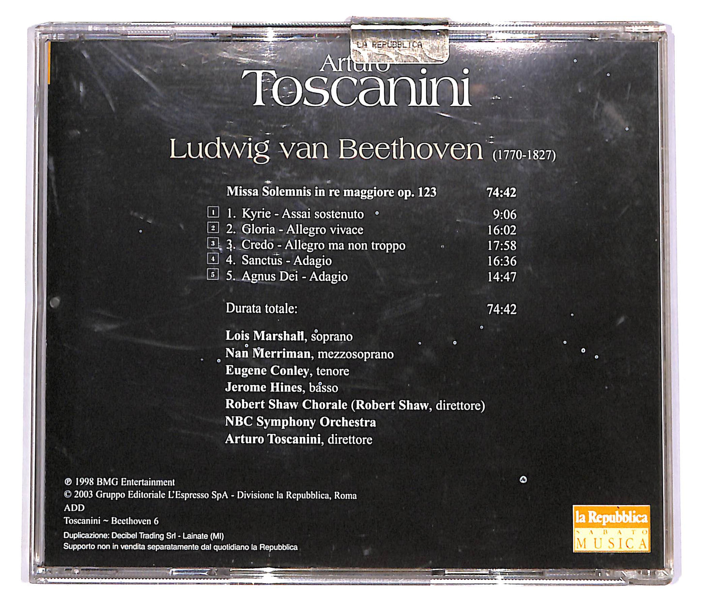 EBOND Arturo Toscanini - Beethoven - Missa Solemnis - Vol.6 EDITORIA CD CD060623