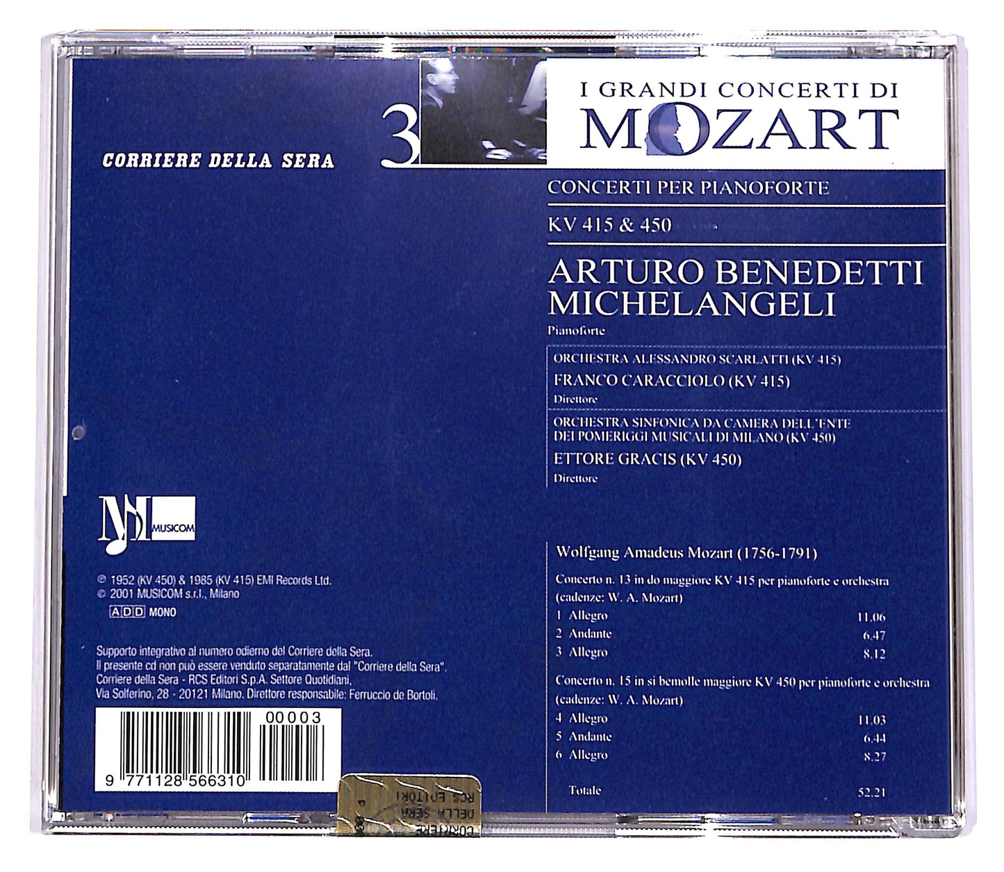 EBOND I Grandi Concerti DI Mozart Vol.3 - Benedetti Michelangeli EDI CD CD060641
