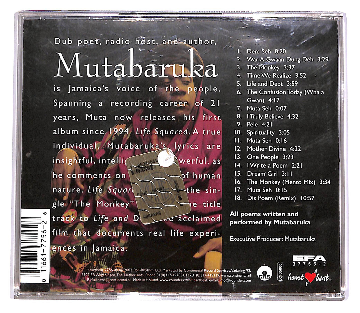 EBOND Mutabaruka - Life Squared CD CD061025
