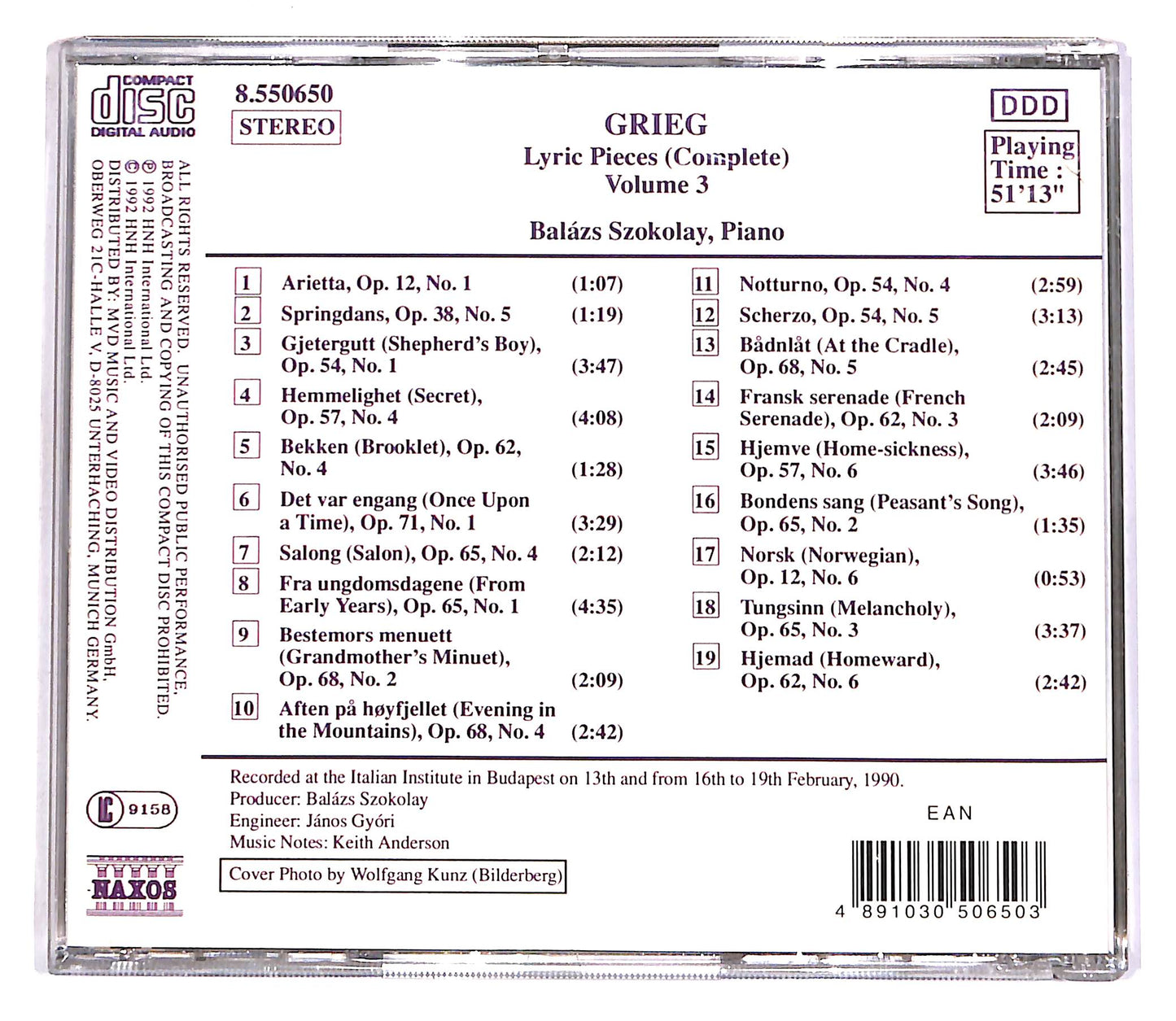 EBOND Grieg - Lyric Pieces - Complete - Vol.3 CD CD061511