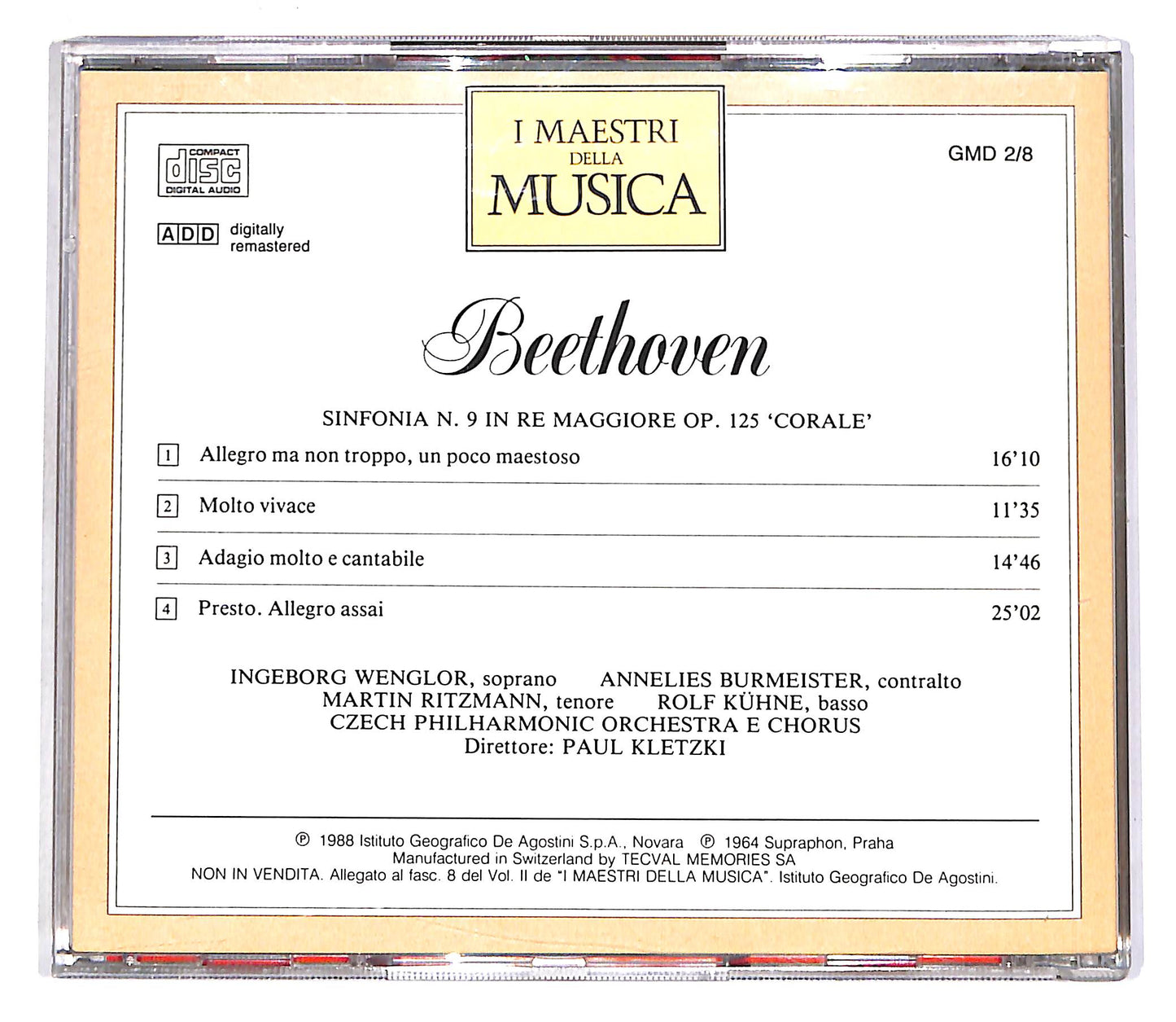 EBOND Beethoven - Sinfonia N.9 In Re Minore Op.125 Corale EDITORIALE CD CD061653