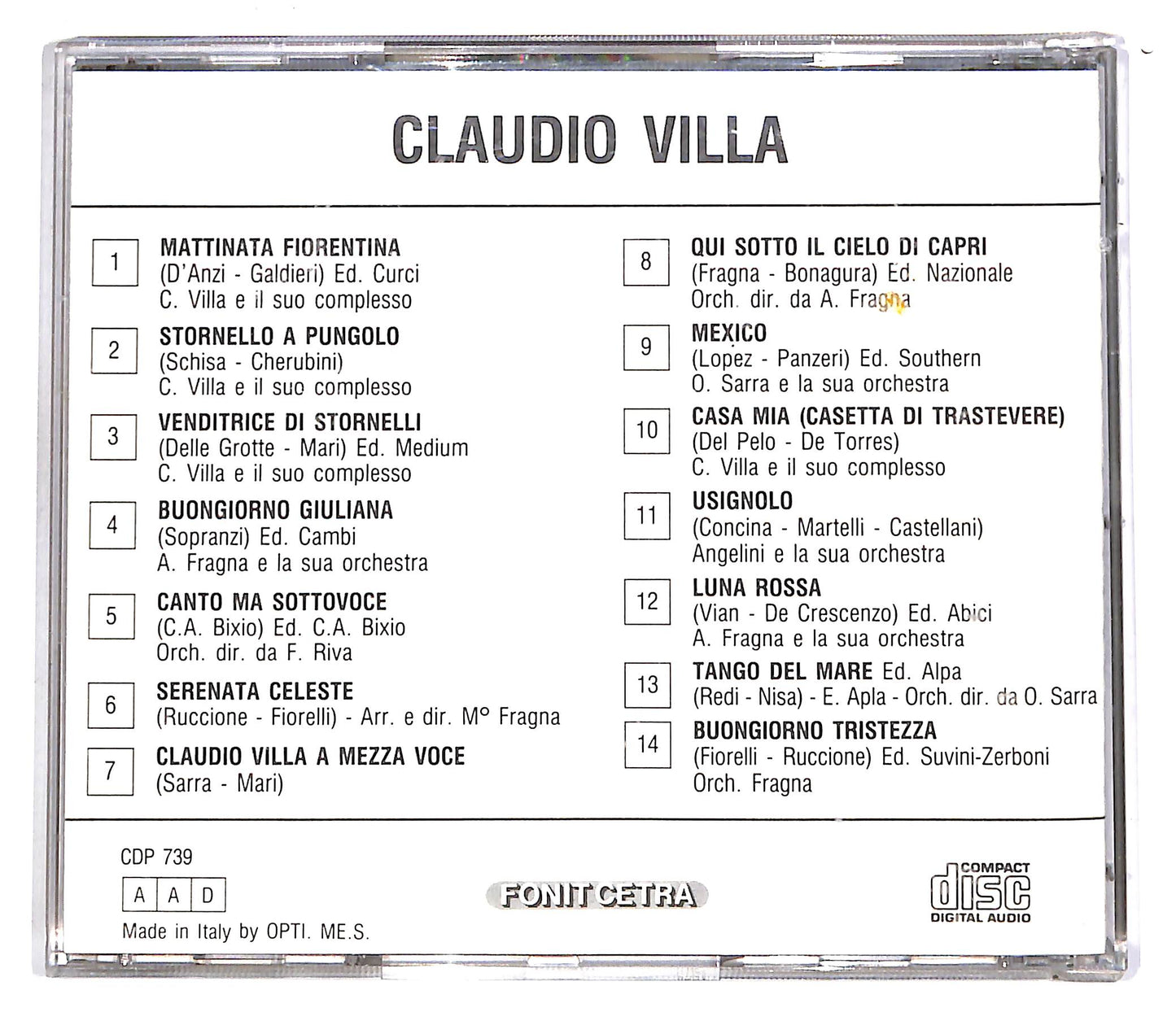 EBOND Claudio Villa - Anni '50 EDITORIALE CD CD061655