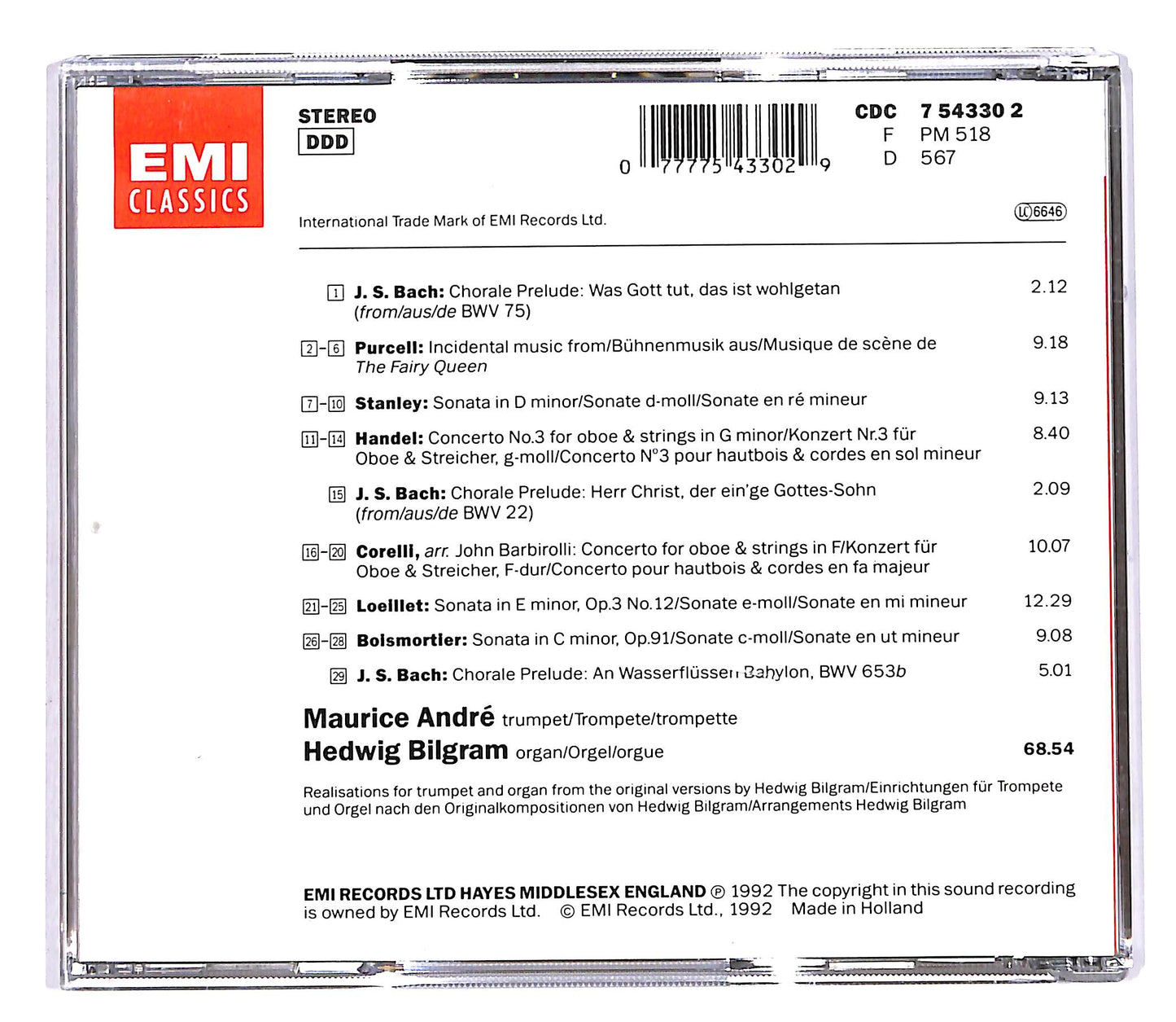 EBOND Maurice Andre - Bach Handel Purcell CD CD062127