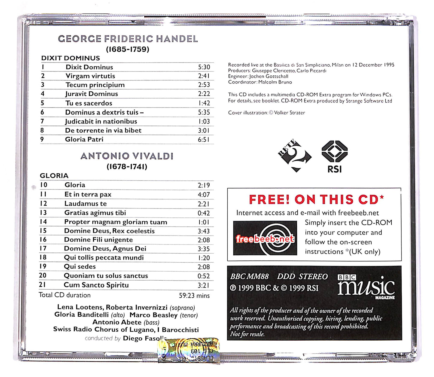 EBOND Handel & Vivaldi - Soloists, Swiss Radio Chorus, I Barocchisti CD CD062643