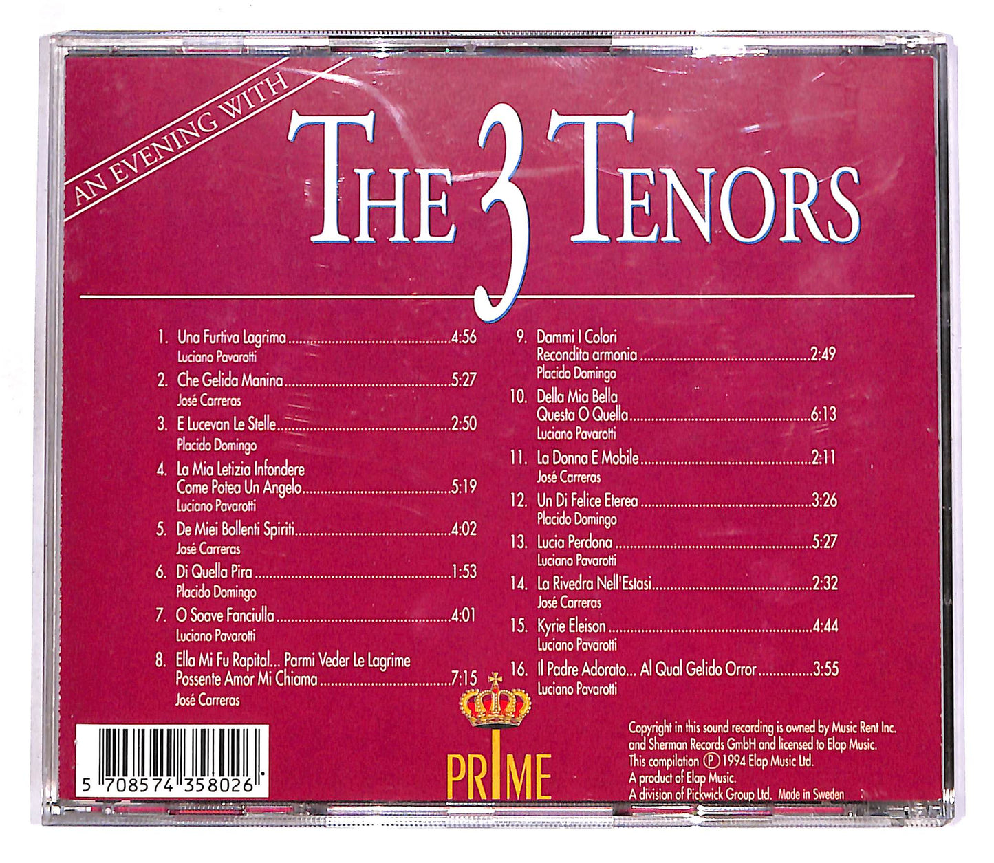 EBOND An Evening With The 3 Tenors - The Three Tenors CD CD062723
