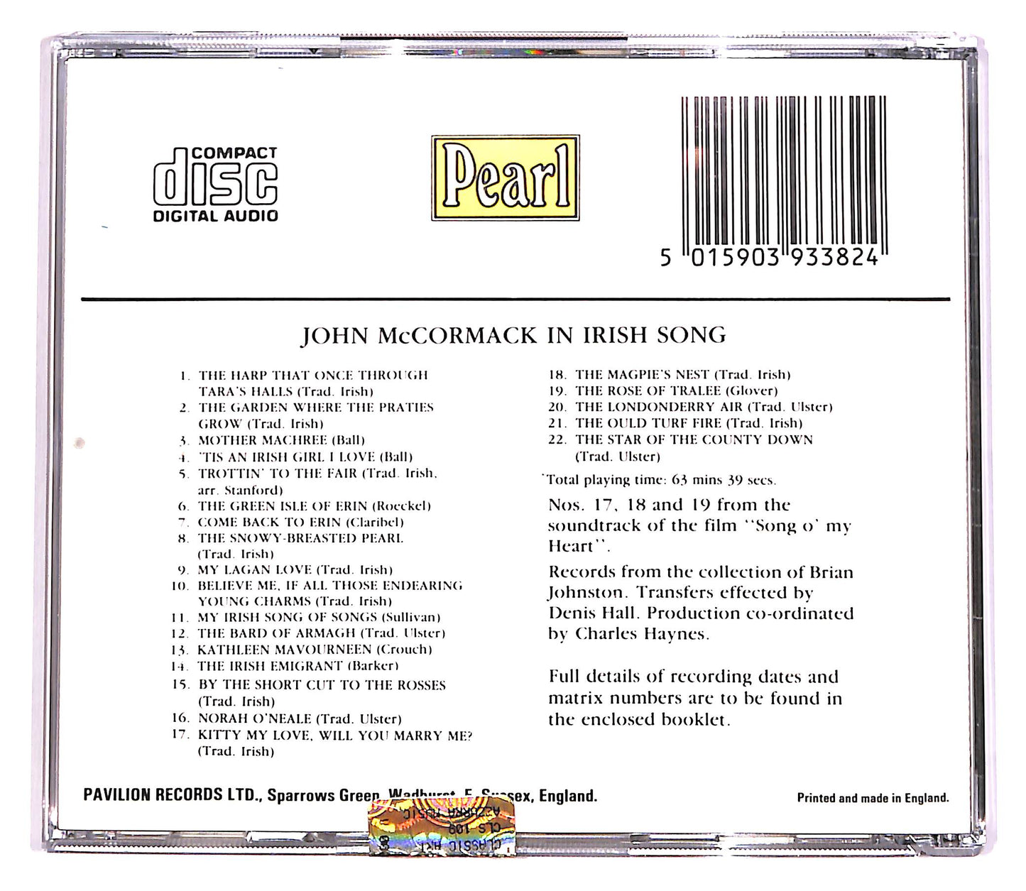 EBOND McCormack - Irish Song EDITORIALE CD CD062845
