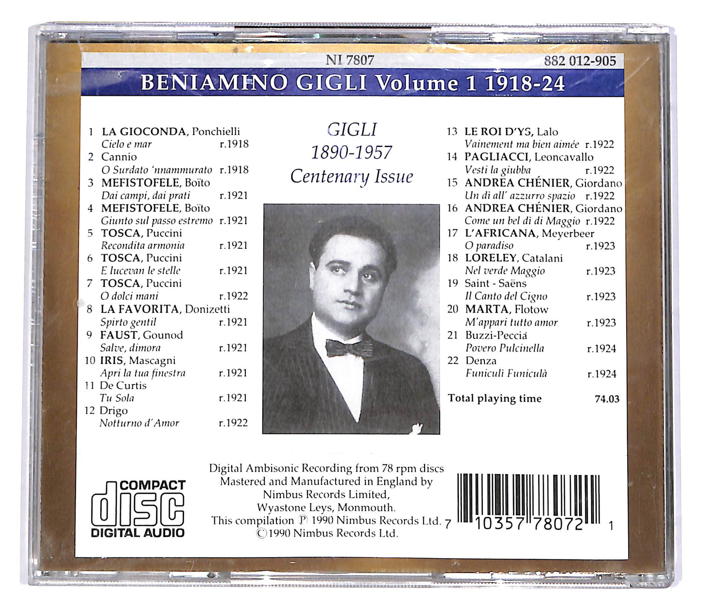 EBOND Gigli Volume 1 - 1918 - 1924 CD CD062861