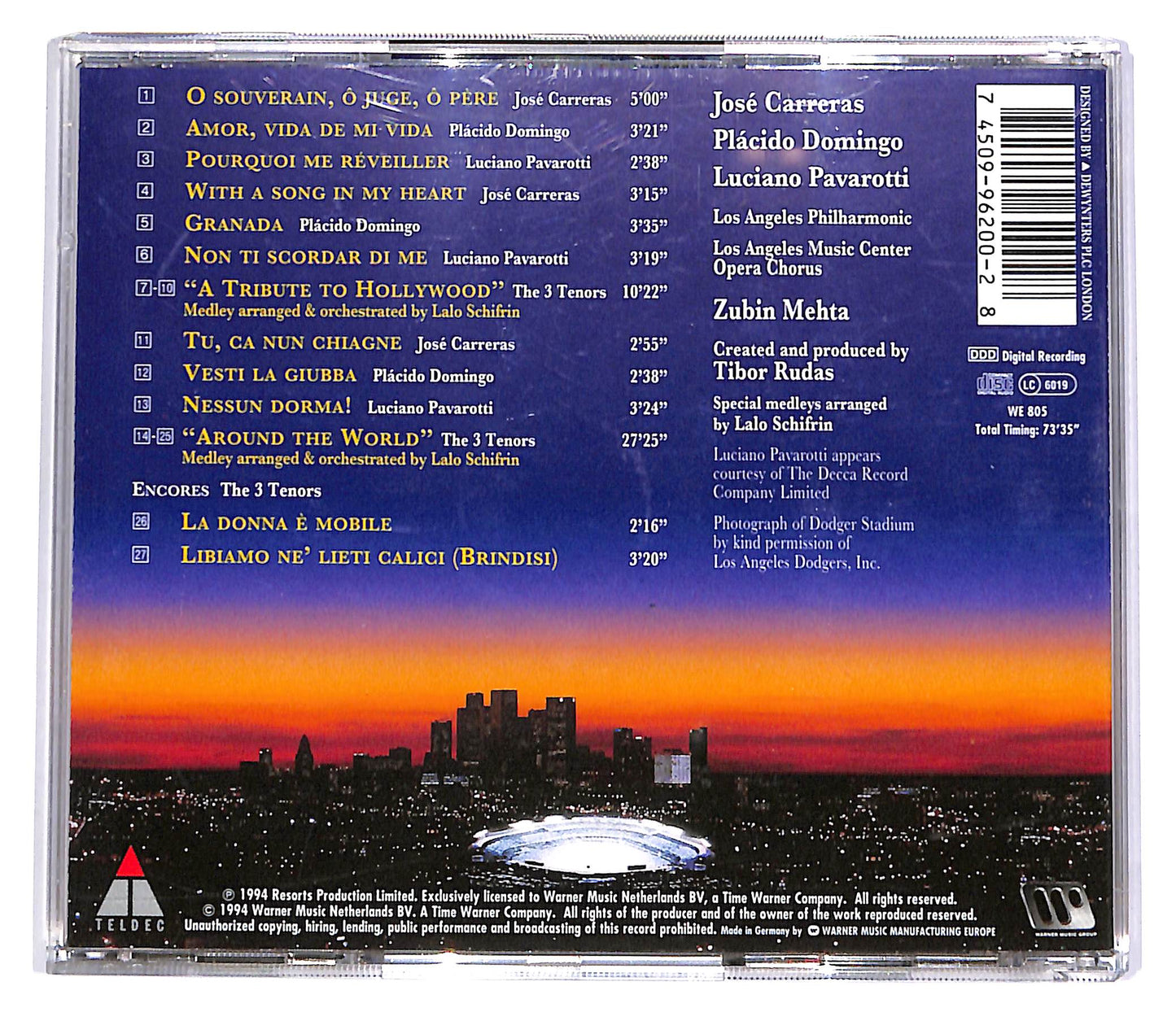 EBOND The 3 Tenors in Concert 1994 - Carreras, Domingo, Pavarotti CD CD062903