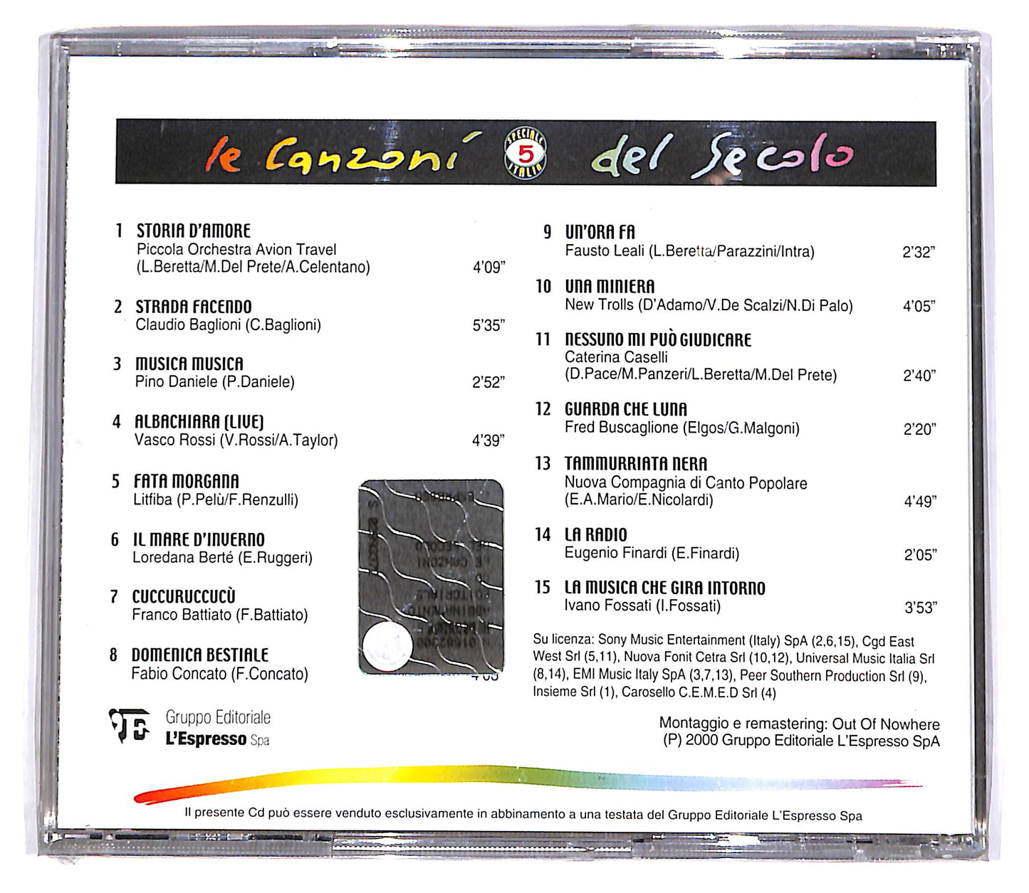 EBOND Various - Le Canzoni Del Secolo - Speciale Italia 5 EDITORIALE CD CD062917