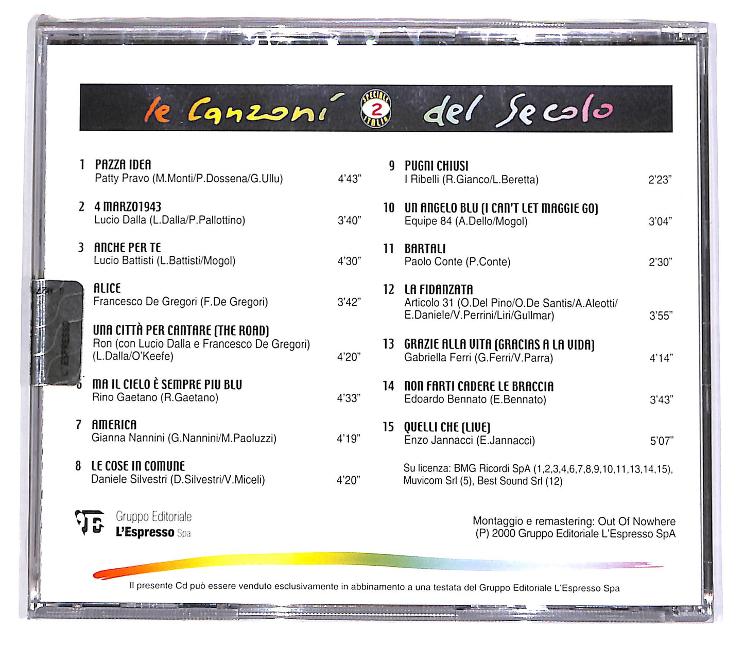 EBOND Various - Le Canzoni Del Secolo - Speciale Italia 2 EDITORIALE CD CD062920