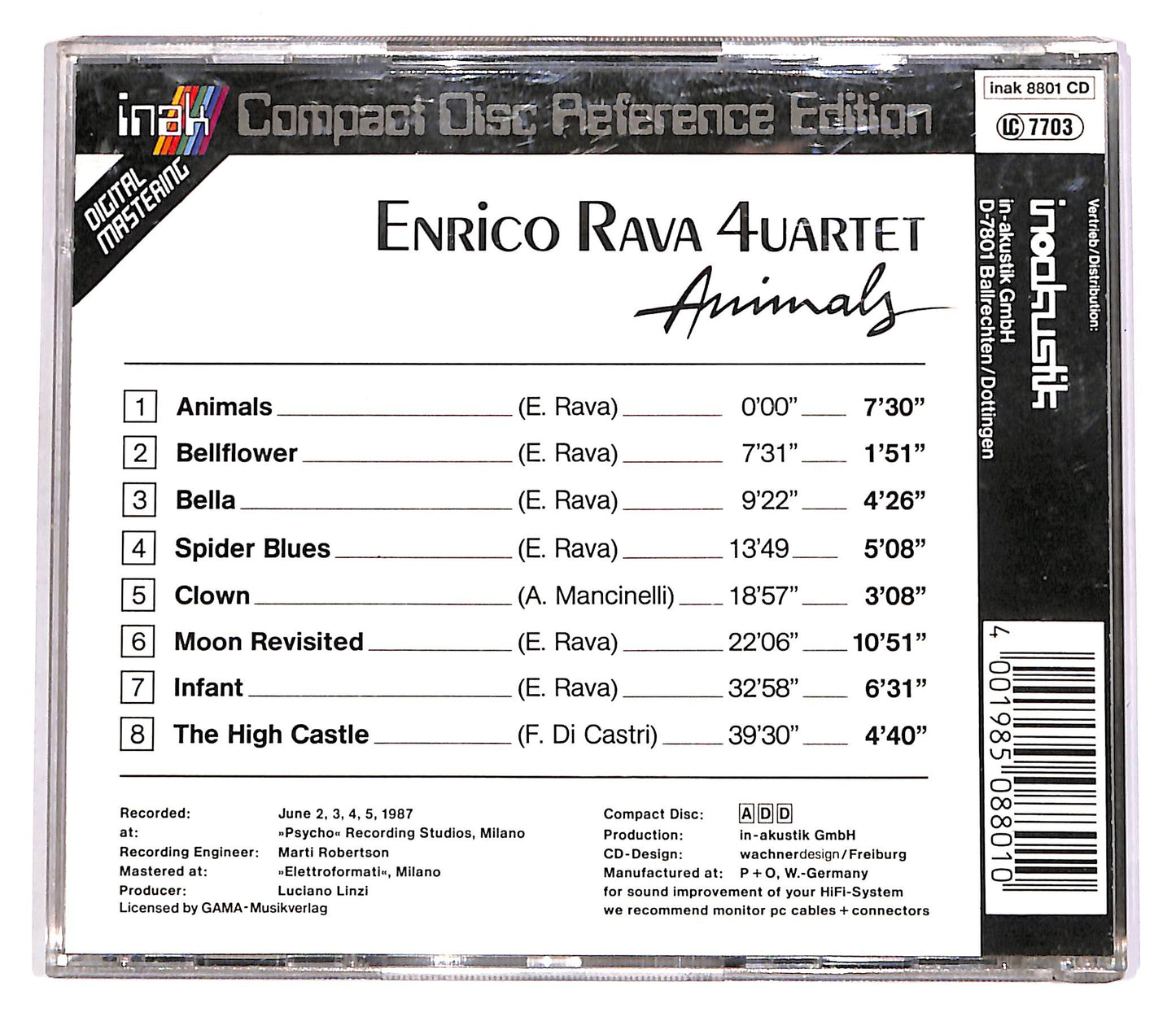 EBOND Enrico Rava 4uartet - Animals CD CD063020