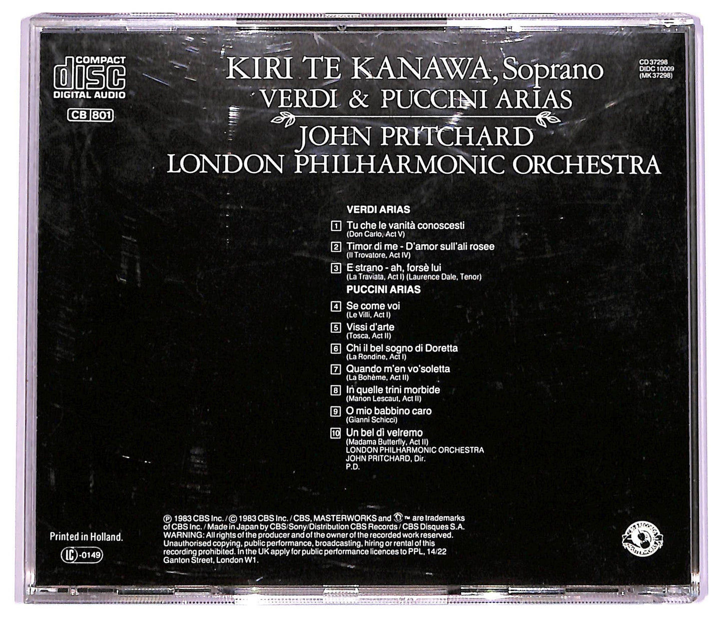 EBOND Kiri Te Kanawa - Verdi & Puccini CD CD063256