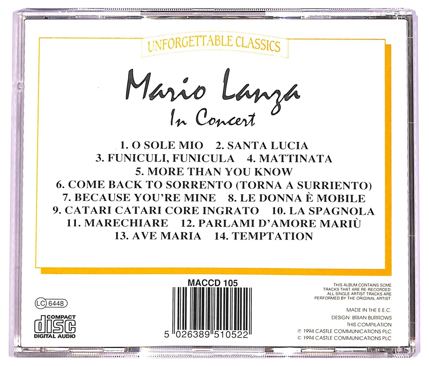 EBOND Mario Lanza - In Concert CD CD063264