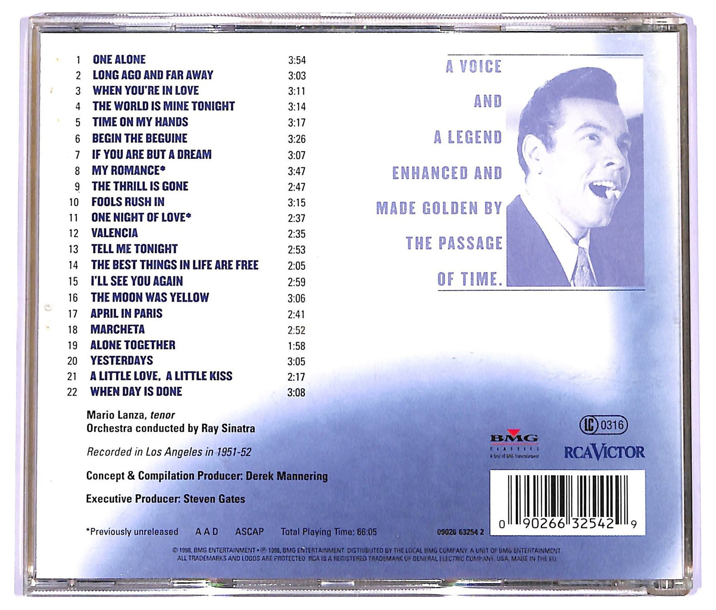 EBOND Mario Lanza - When Day Is Done COMPILATION JEWEL CASE CD CD063316