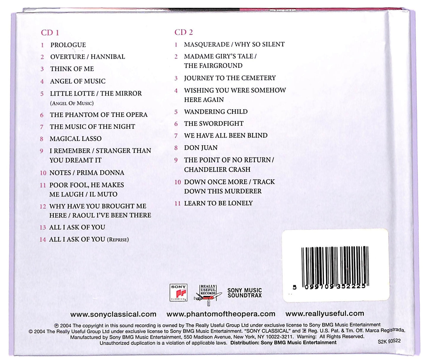 EBOND Andrew Lloyd Webber - The Phantom Of The Opera ( Soundtrack) CD CD063357