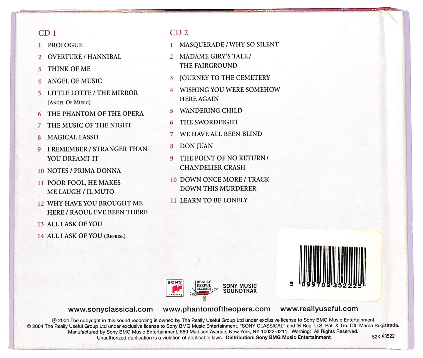 EBOND Andrew Lloyd Webber - The Phantom Of The Opera (The Original Motion Picture Soundtrack) CD CD063429