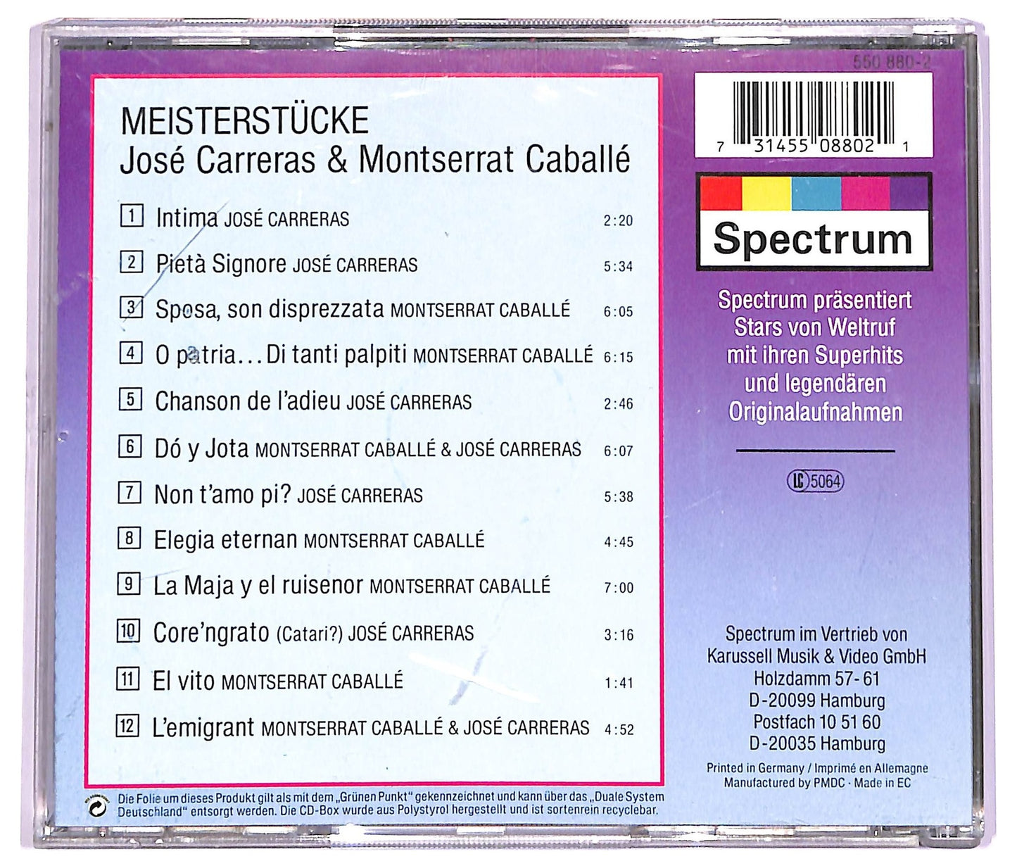 EBOND Caballe & Carreras - Meisterstucke CD CD063512