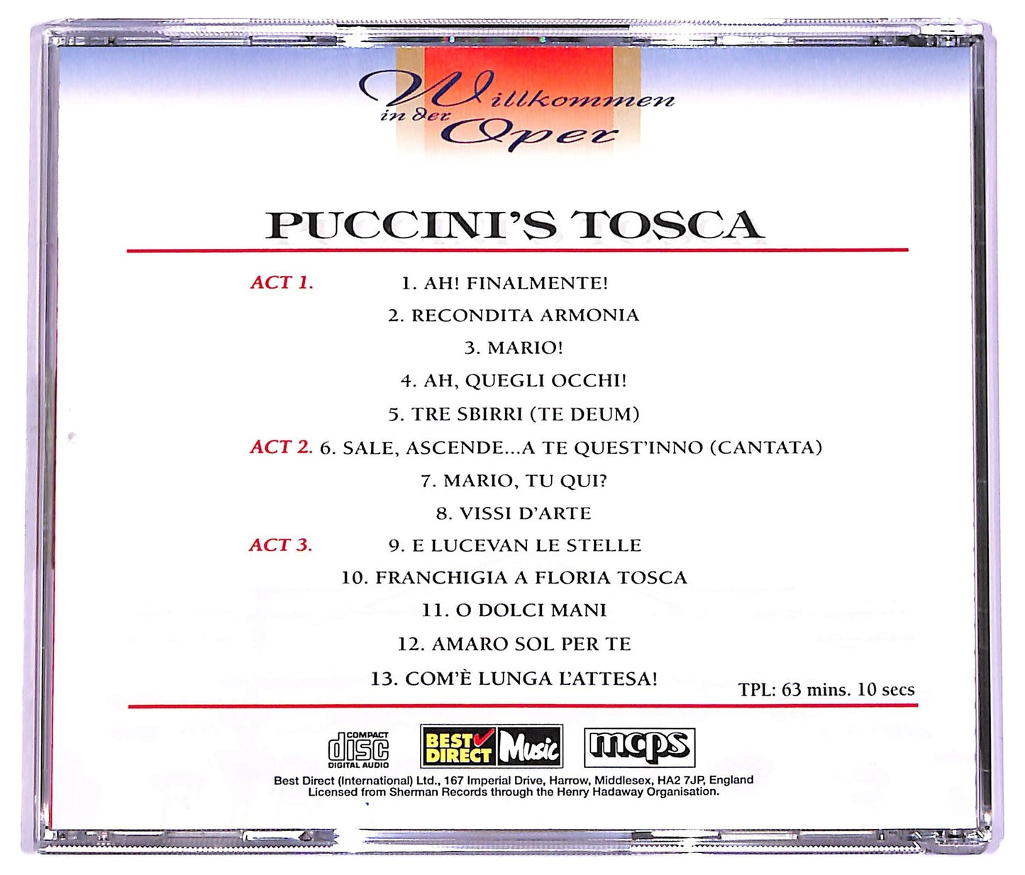 EBOND Puccini - Puccini's Tosca CD CD063542