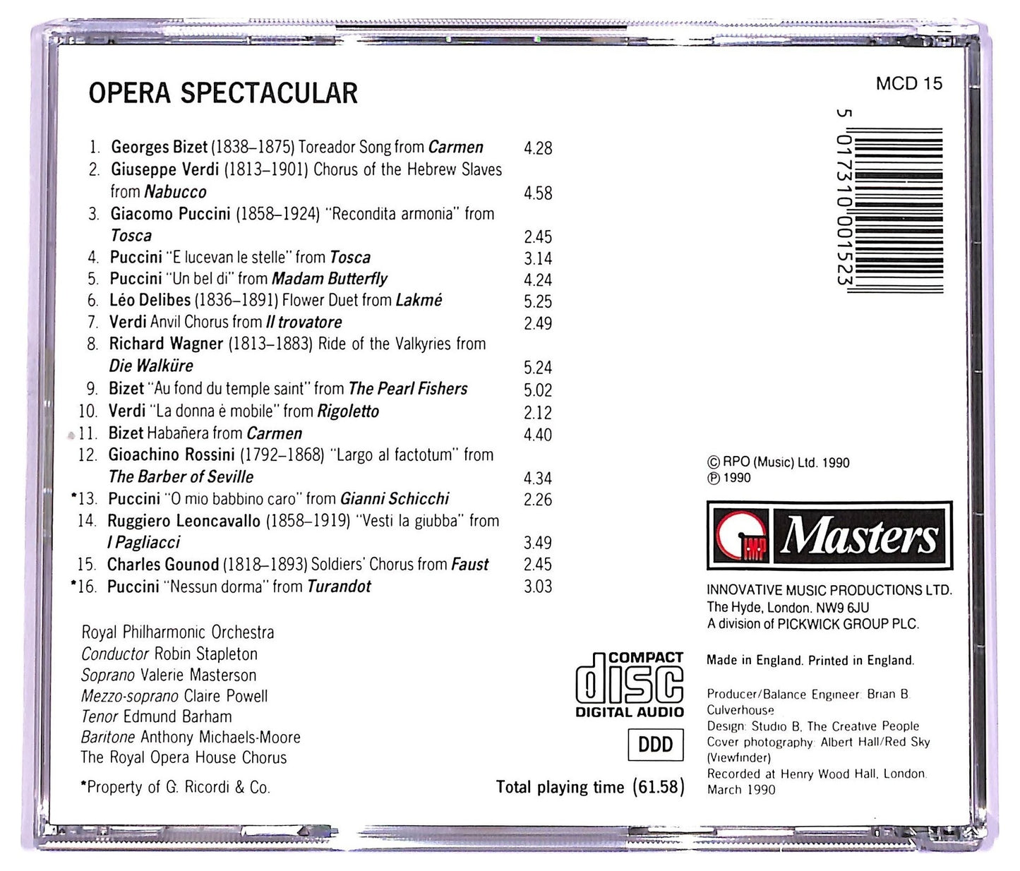 EBOND Royal Philharmonic Orchestra - Opera Spectacular CD CD063550