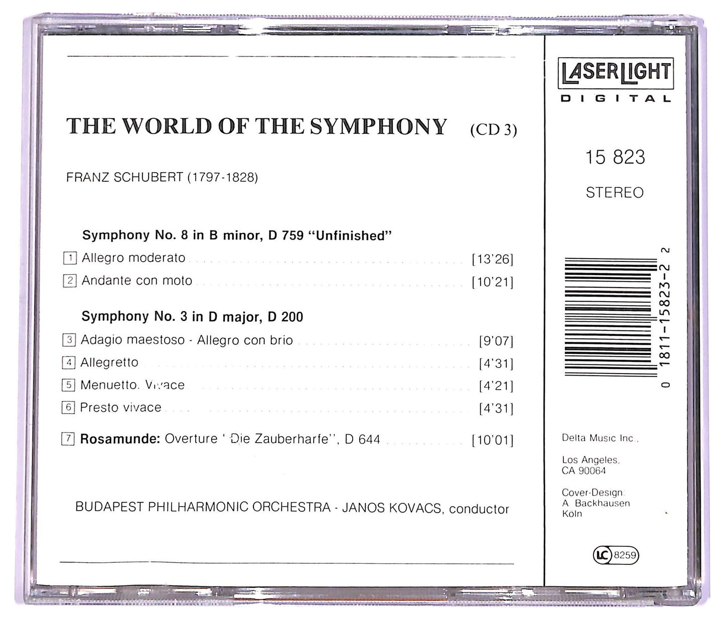 EBOND Schubert - Symphony No 8 Unfinished Symphony No 3 Overture Rosamunde CD CD063564