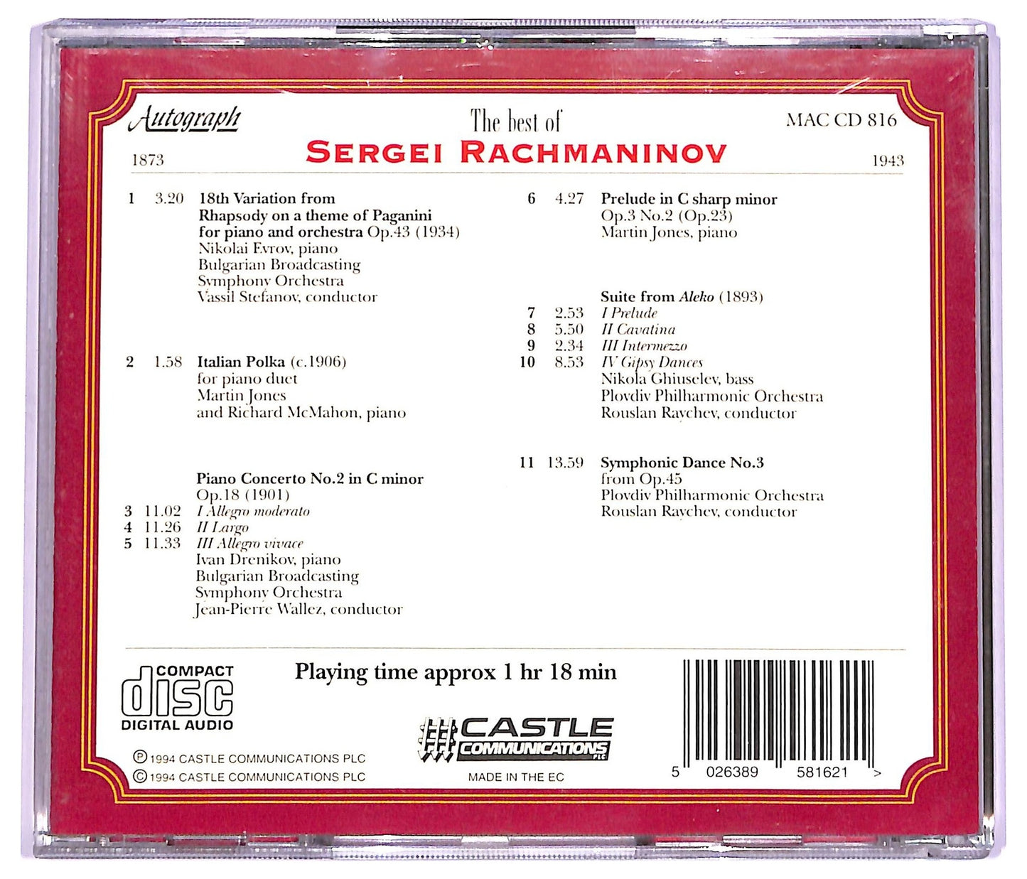 EBOND Sergei Rachmaninov - The Best Of Sergei Rachmaninov CD CD063601