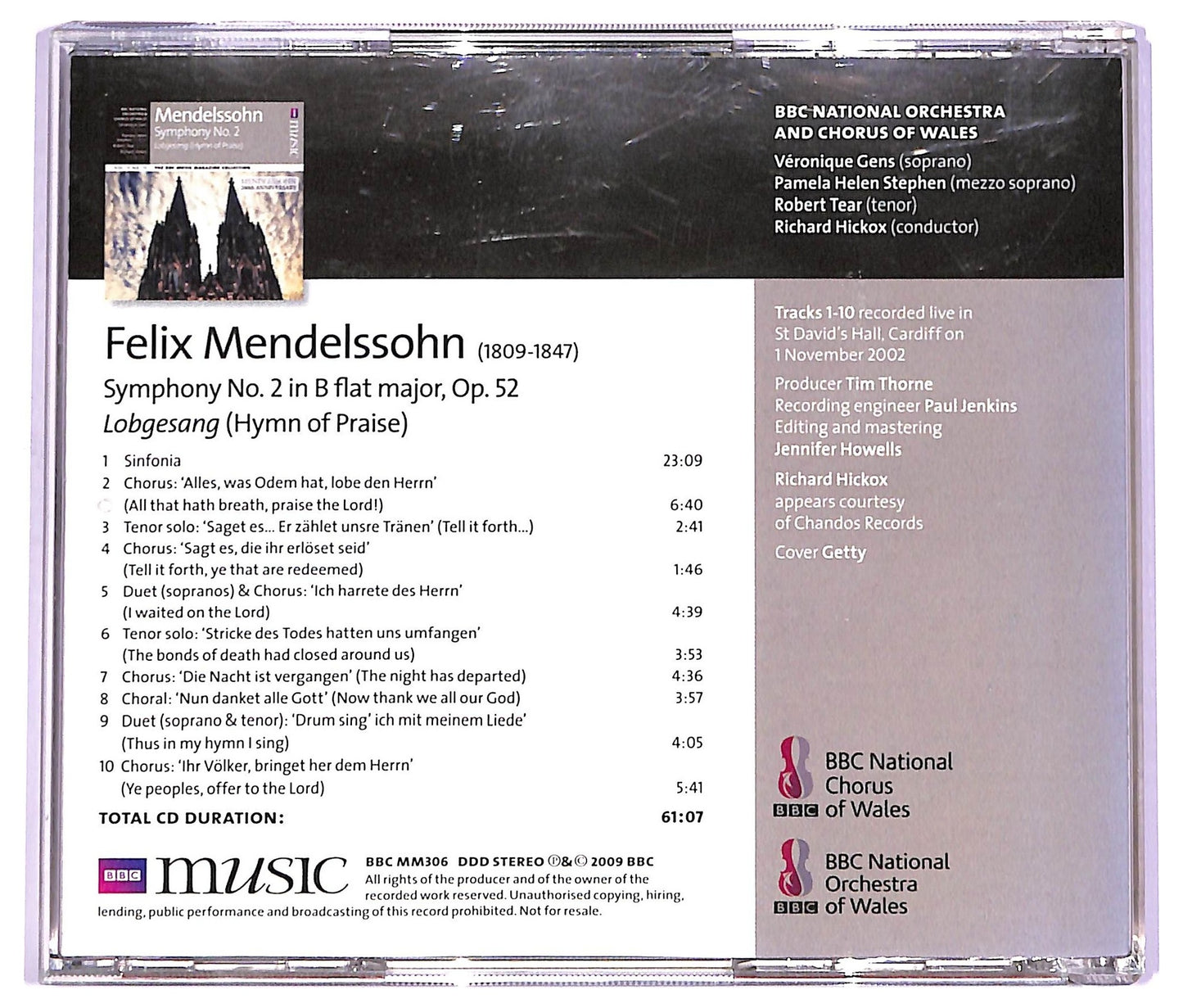 EBOND Mendelssohn - Symphony No. 2 Lobgesang (Hymn of Praise) EDITORIALE CD CD063603
