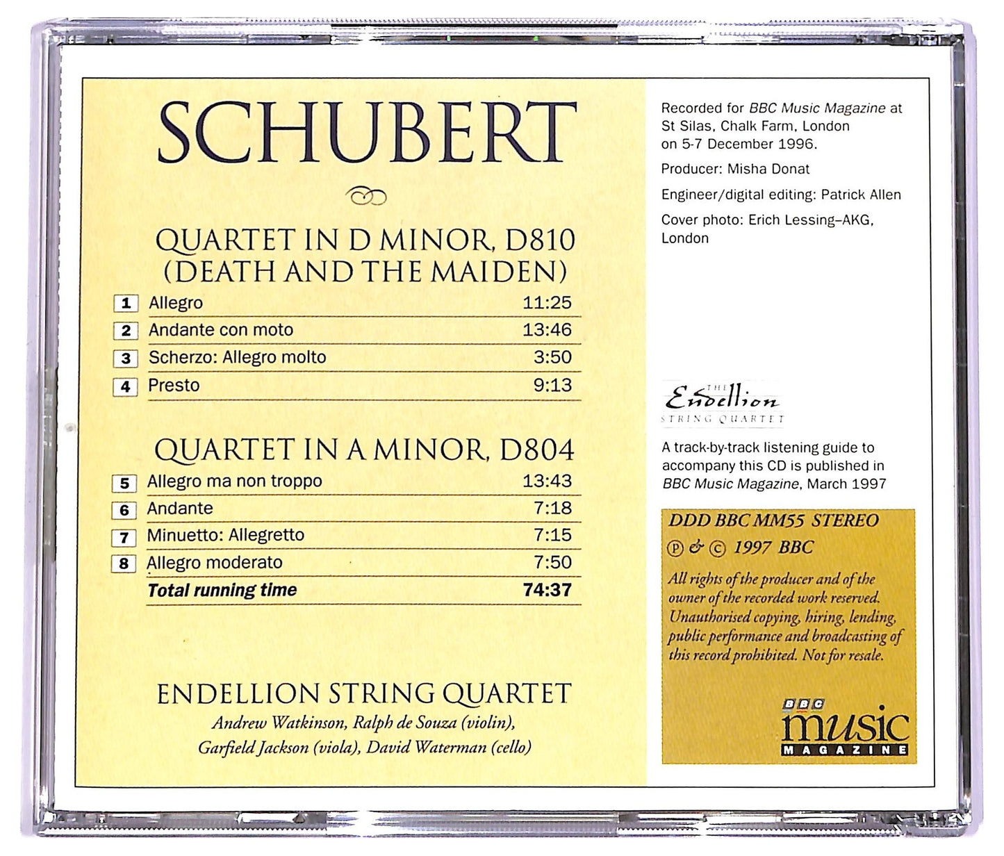 EBOND Schubert - Quartet In D Minor, D810 EDITORIALE CD CD063618